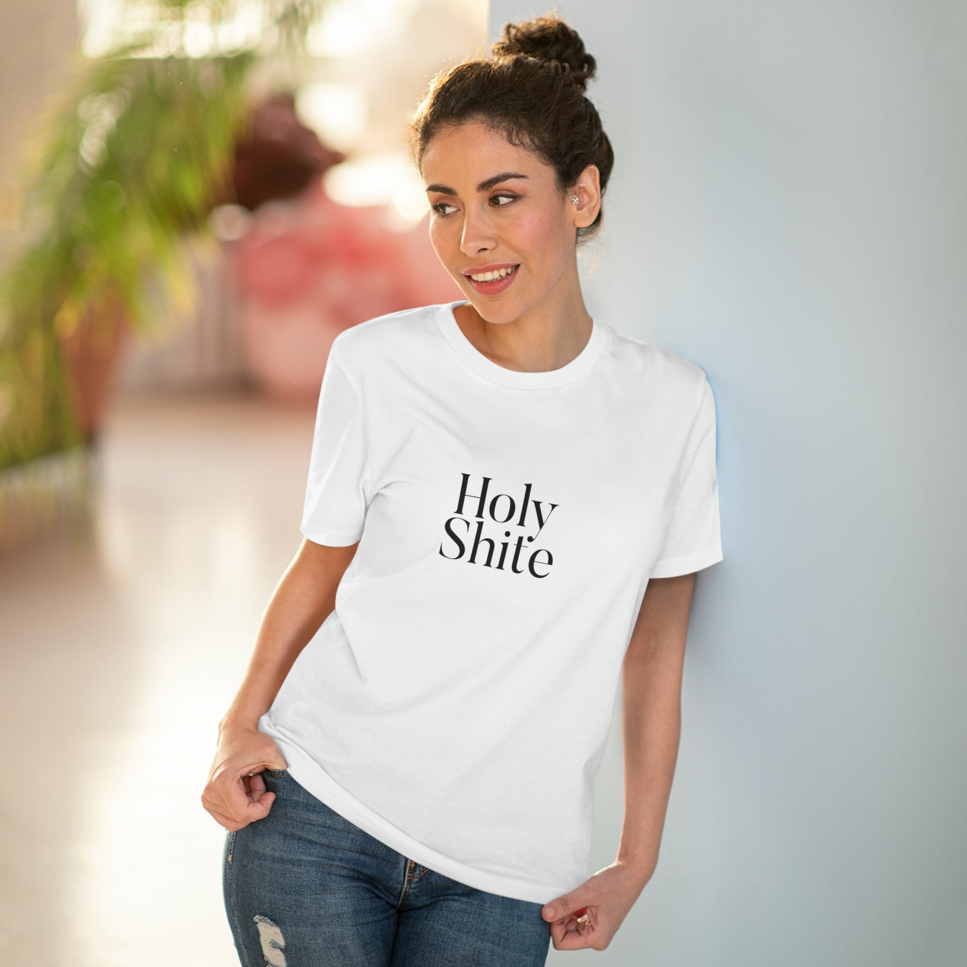 Glaswegian Slang Holy Shite Organic Cotton T-Shirt featuring bold Scottish slang phrases for a unique and fun look