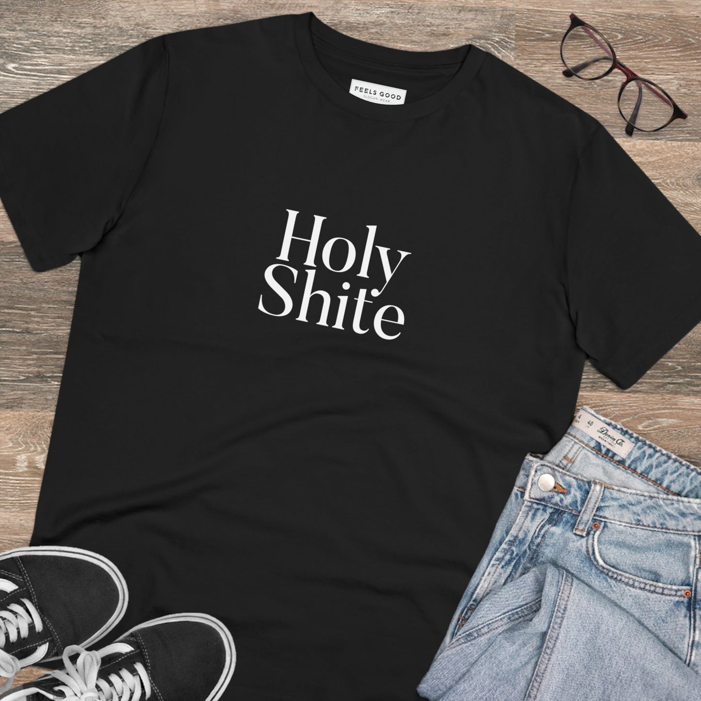 Show off Scottish words and phrases with the Glaswegian Slang 'Holy Shite' organic cotton t-shirt!