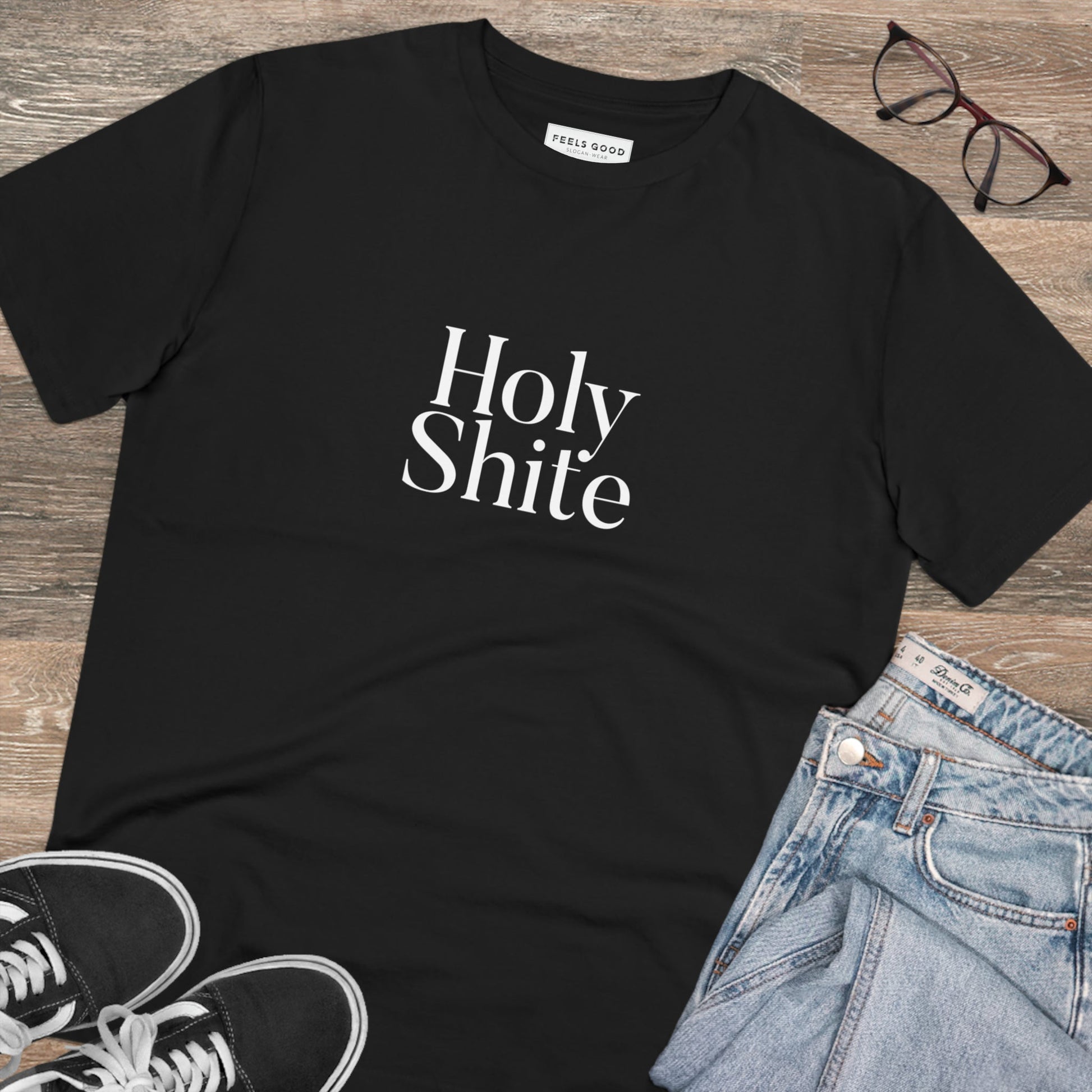 Show off Scottish words and phrases with the Glaswegian Slang 'Holy Shite' organic cotton t-shirt!
