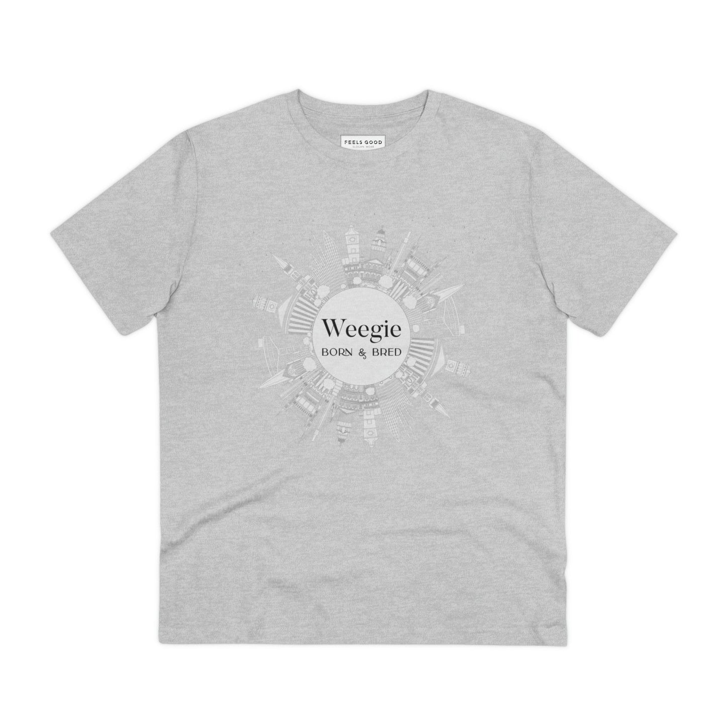 Celebrate your Scottish heritage with the Glaswegian Slang 'Weegie Born & Bred' organic cotton t-shirt.