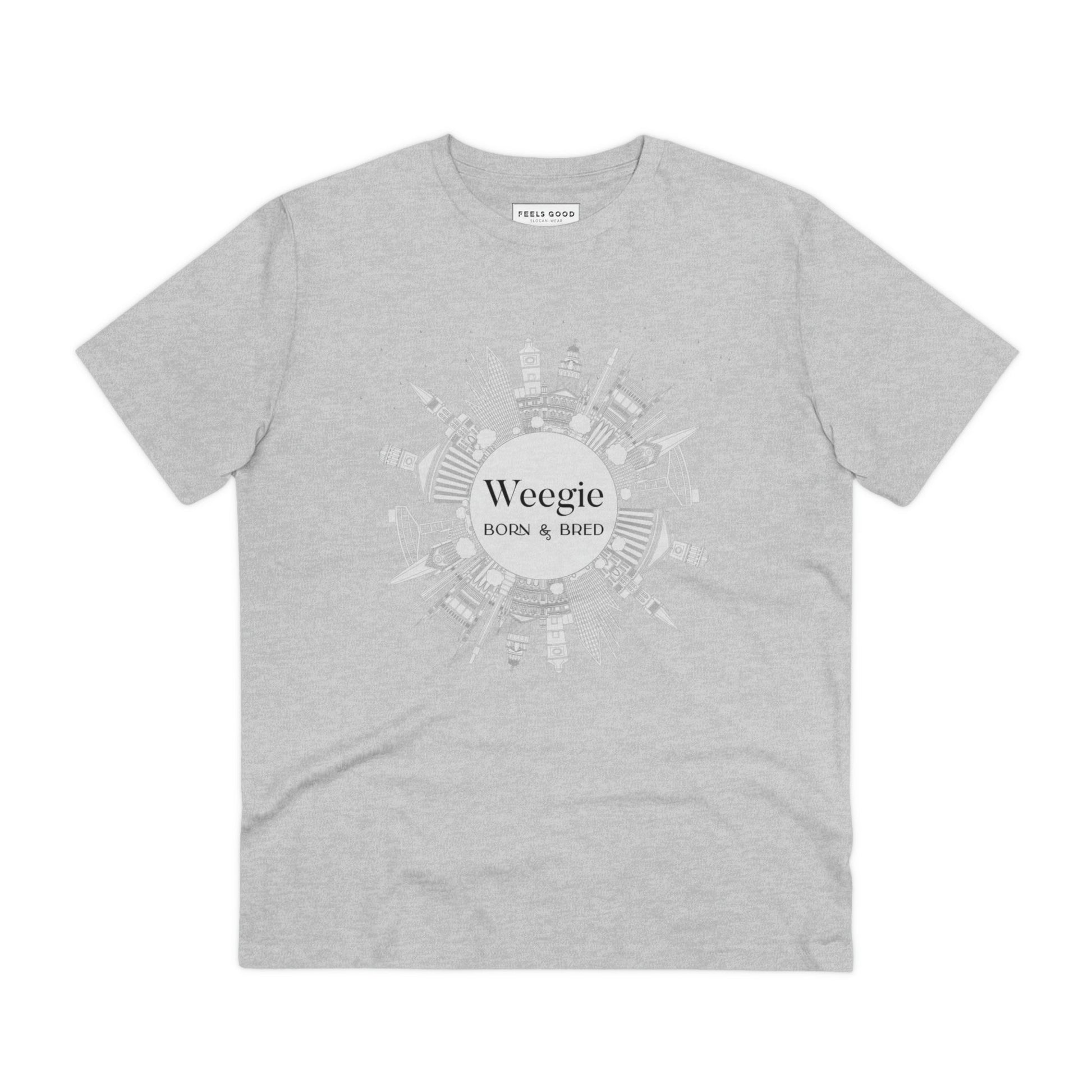 Celebrate your Scottish heritage with the Glaswegian Slang 'Weegie Born & Bred' organic cotton t-shirt.