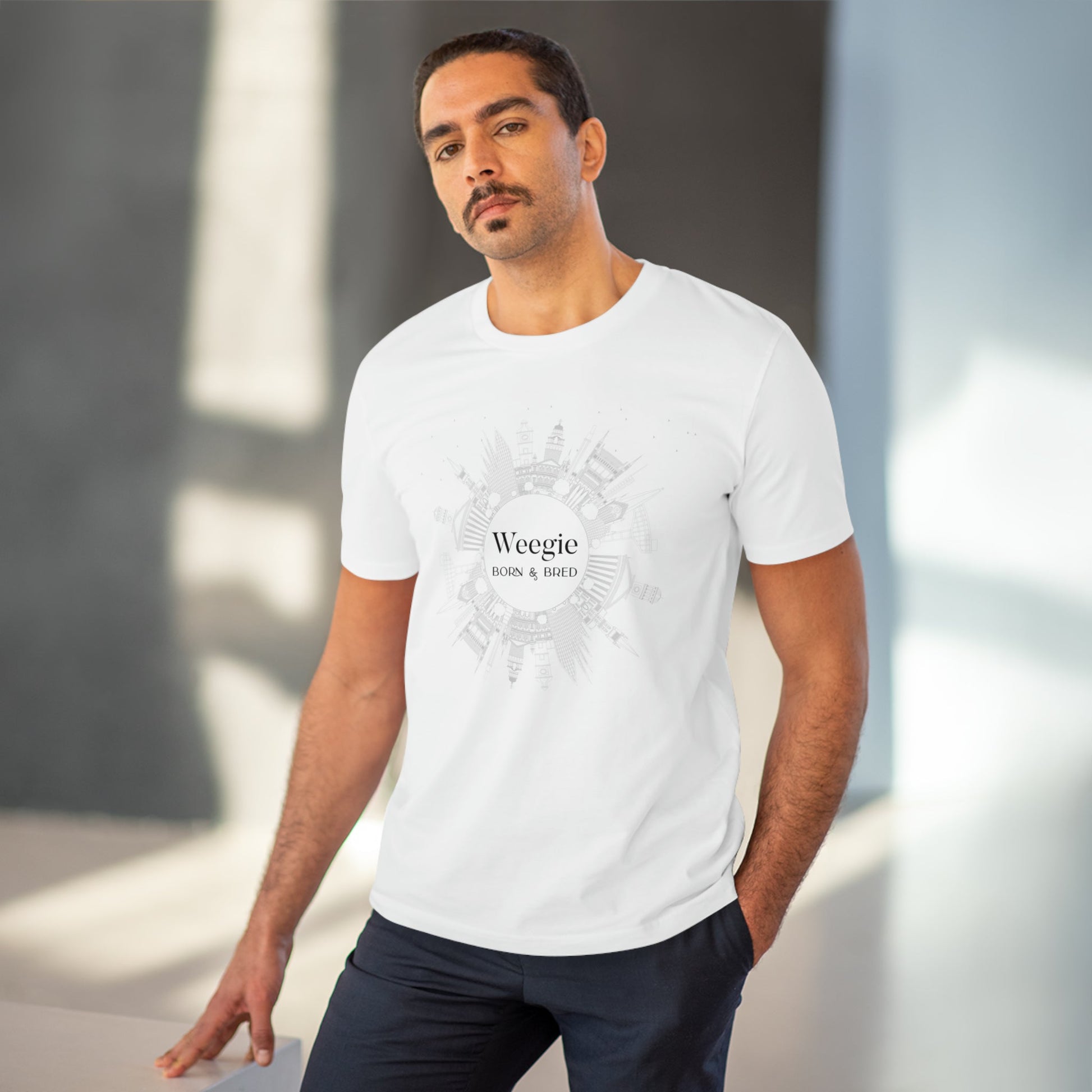 Rock the ultimate Scotland T-shirt! Glaswegian Slang 'Weegie Born & Bred' organic cotton t-shirt now!