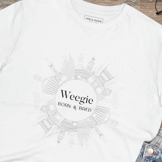 The best T-shirt Scottish style! Glaswegian Slang 'Weegie Born & Bred' organic cotton t-shirt for you.