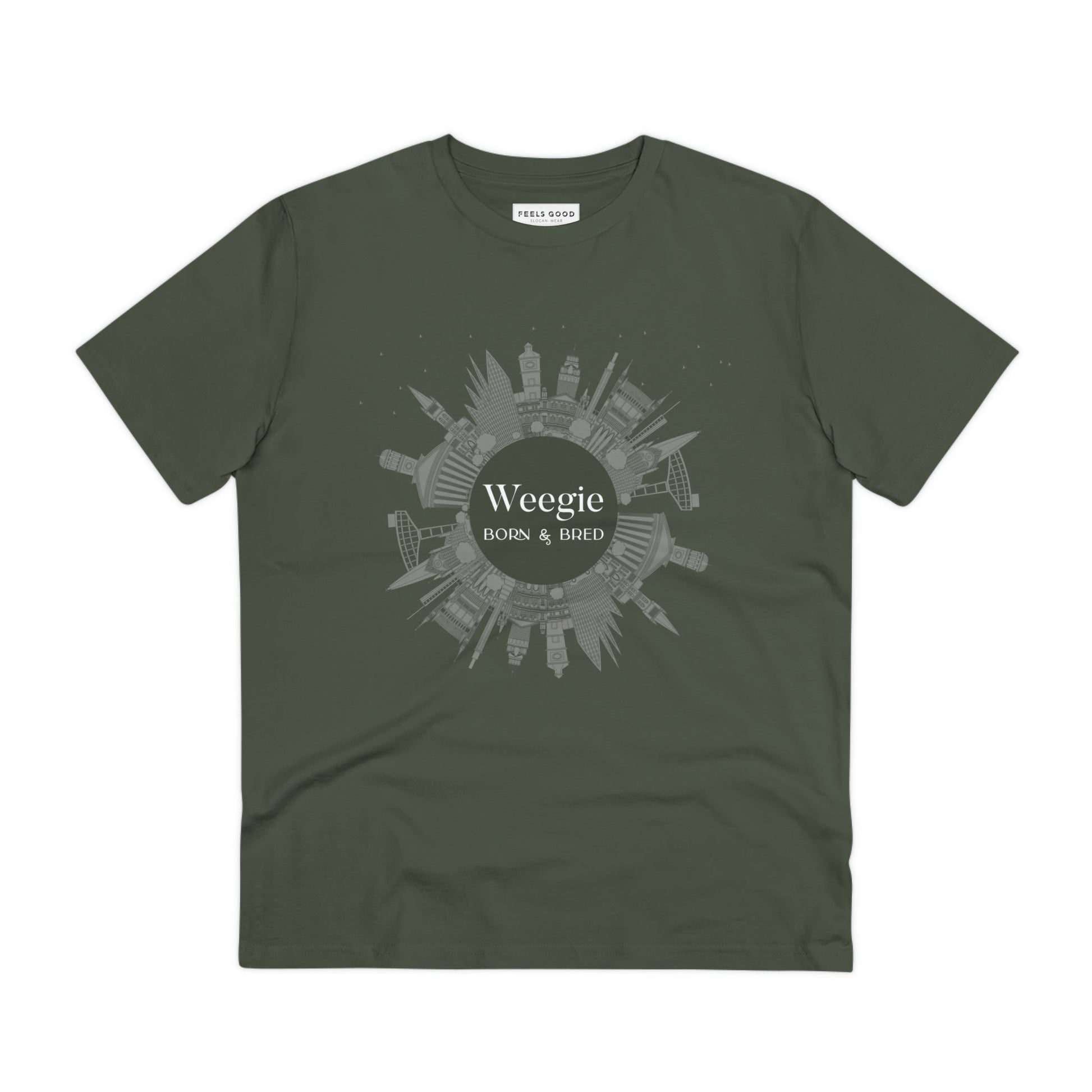 Celebrate your heritage with the Glaswegian Slang 'Weegie Born & Bred' organic cotton t-shirt!