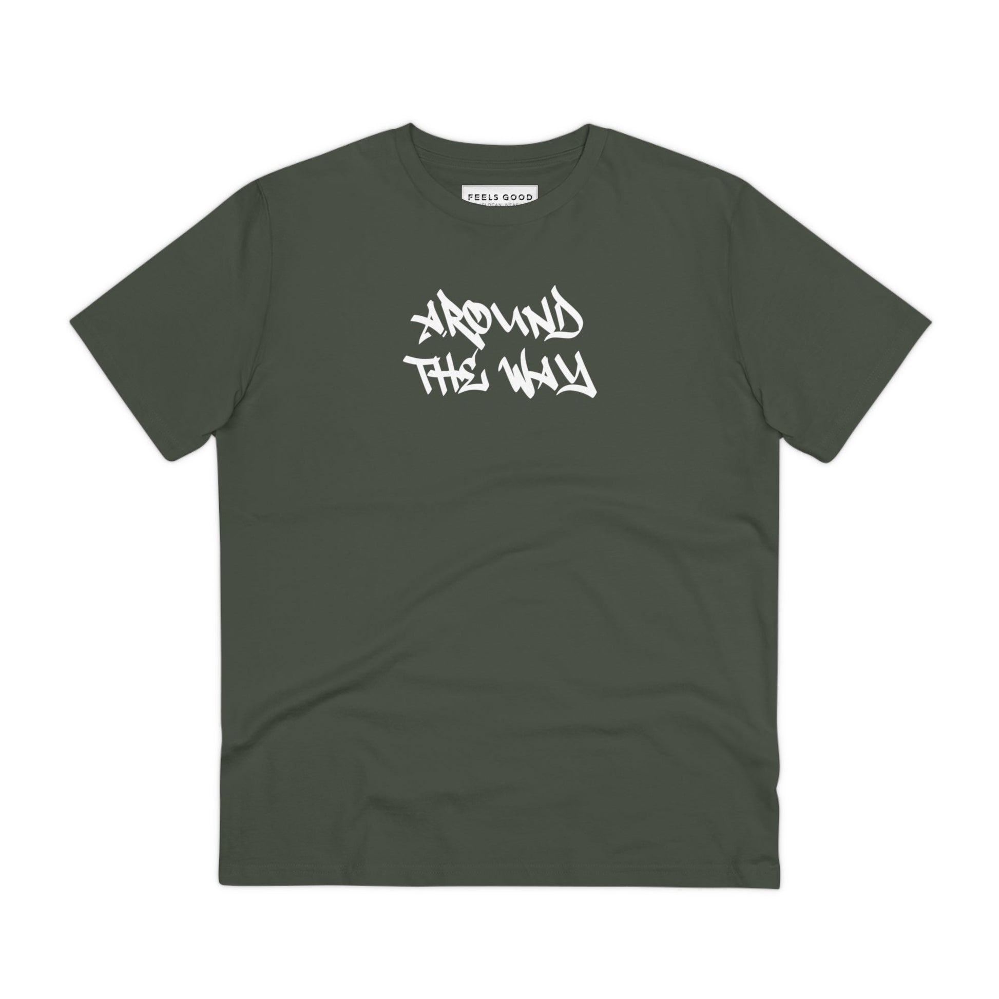Hip Hop 'Around The Way' Organic Cotton T-shirt – Trendy tee streetwear for everyday wear.

