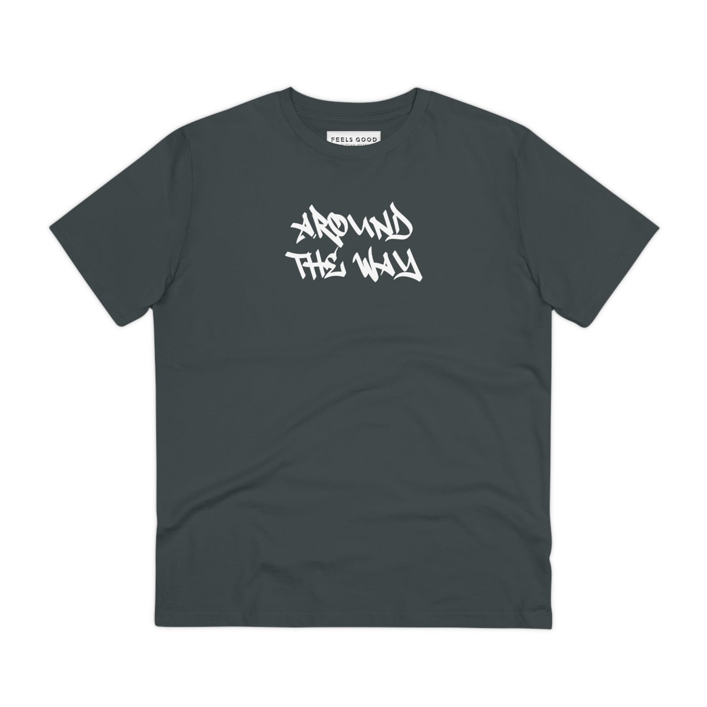 Hip Hop 'Around The Way' Organic Cotton T-shirt – Classic band tshirt for music fans.