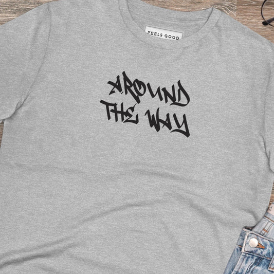 Hip Hop 'Around The Way' Organic Cotton T-shirt – Bold mad tshirt music design for everyone.