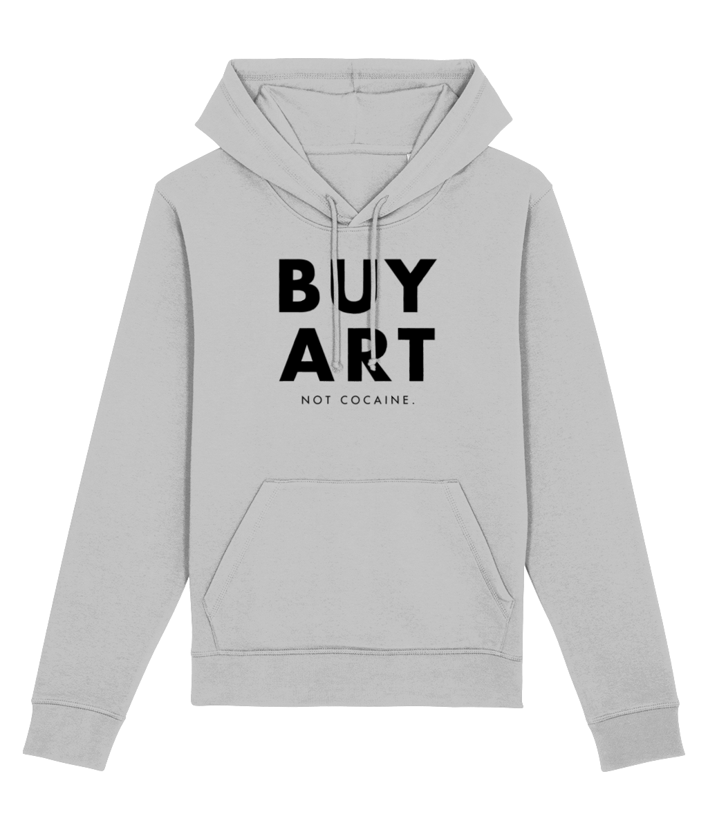 The best streetwear hoodie for eco-conscious fashion lovers – Hip Hop ‘Buy Art, Not Cocaine’ Hoodie.