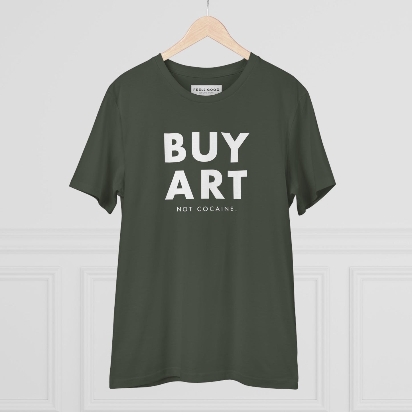 Music T-shirt lovers must-have: Hip Hop 'Buy Art, Not Cocaine' Organic Cotton T-shirt.