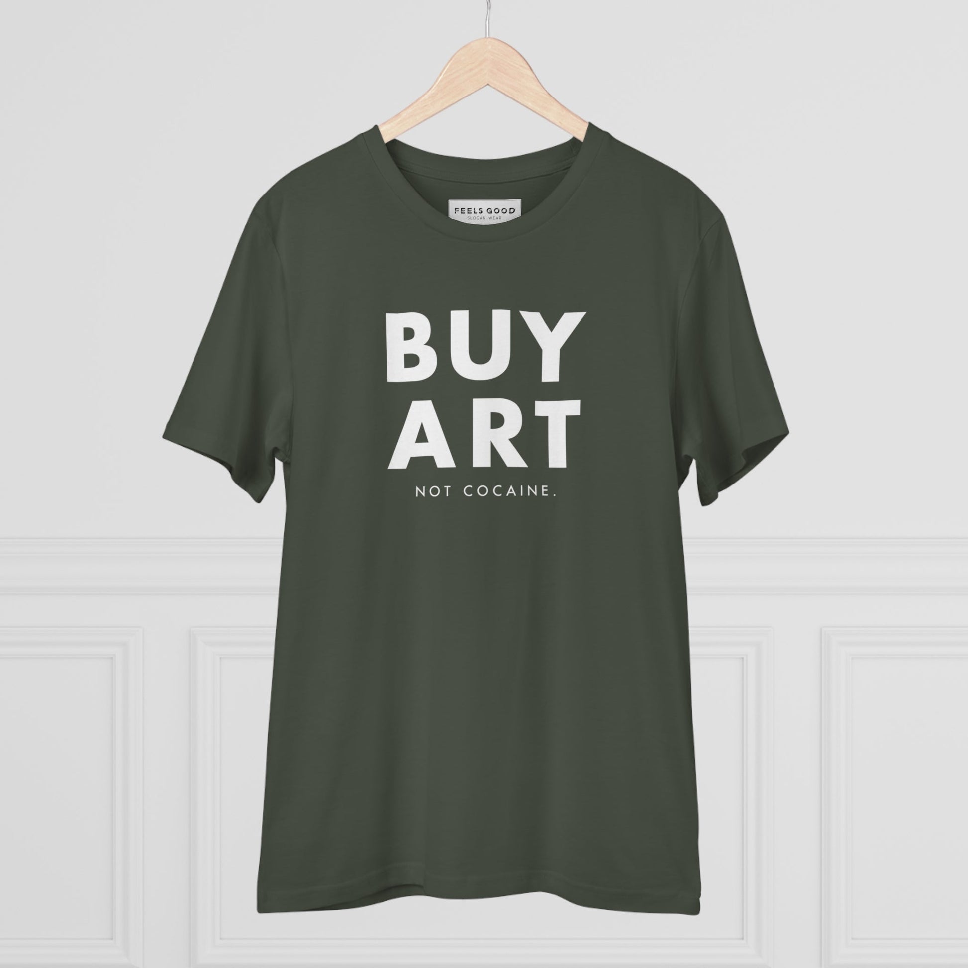 Music T-shirt lovers must-have: Hip Hop 'Buy Art, Not Cocaine' Organic Cotton T-shirt.