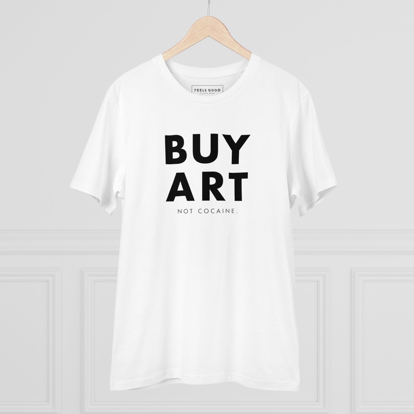 Cool streetwear t-shirt in organic cotton with strong anti-drug message.

