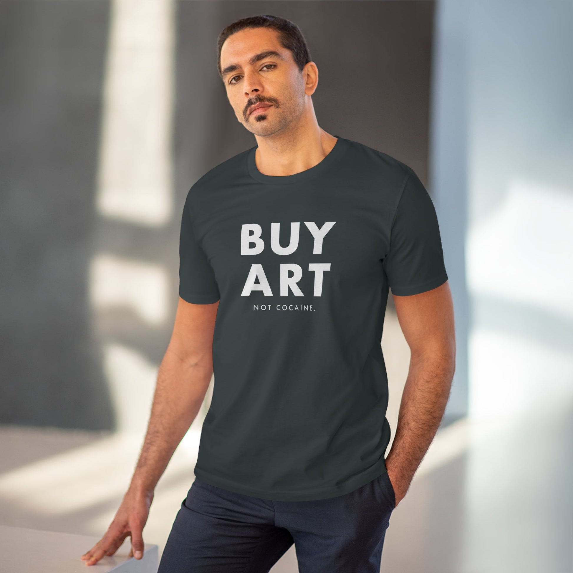 Express yourself musically with the Hip Hop 'Buy Art, Not Cocaine' Organic Cotton T-shirt.