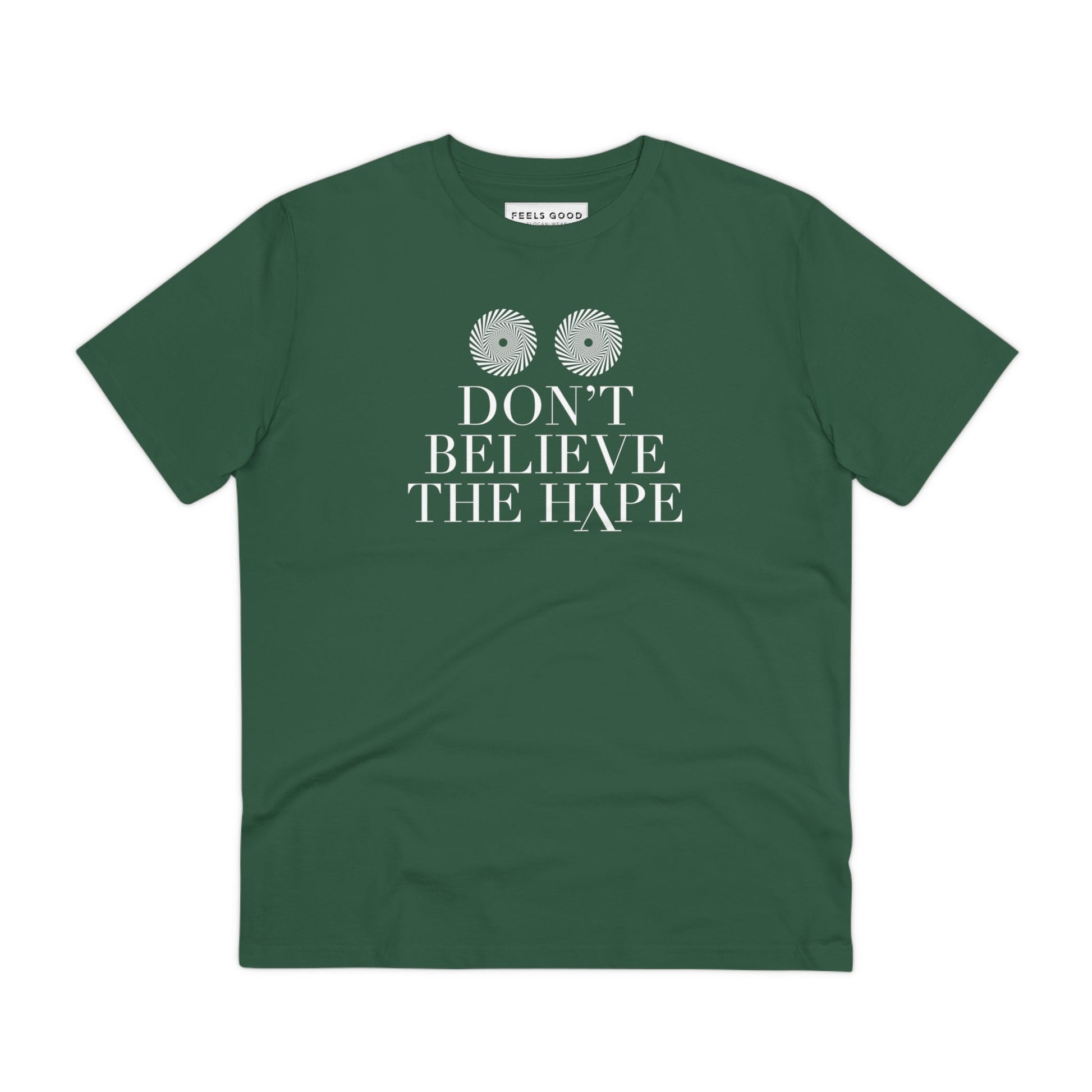 Streetwear-style organic cotton tee featuring iconic hip hop phrase.

