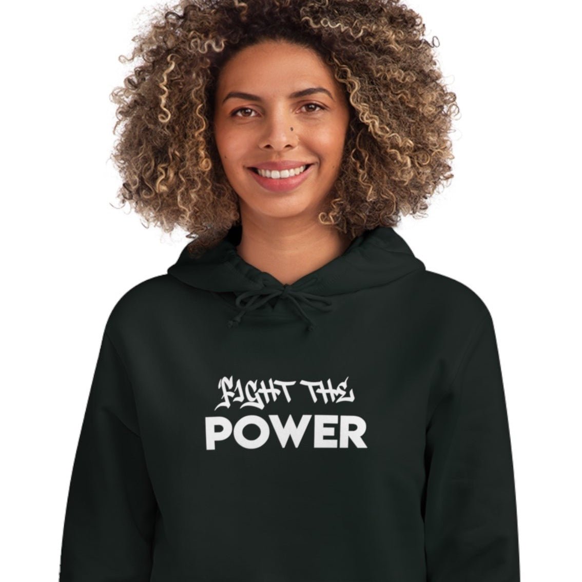 Fight The Power’ pullover hoodie with bold slogan print