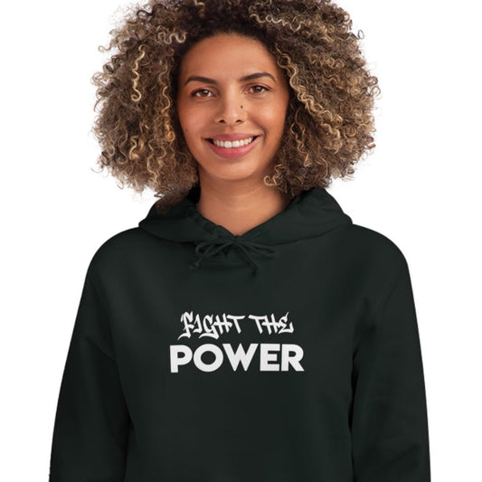 Fight The Power’ pullover hoodie with bold slogan print