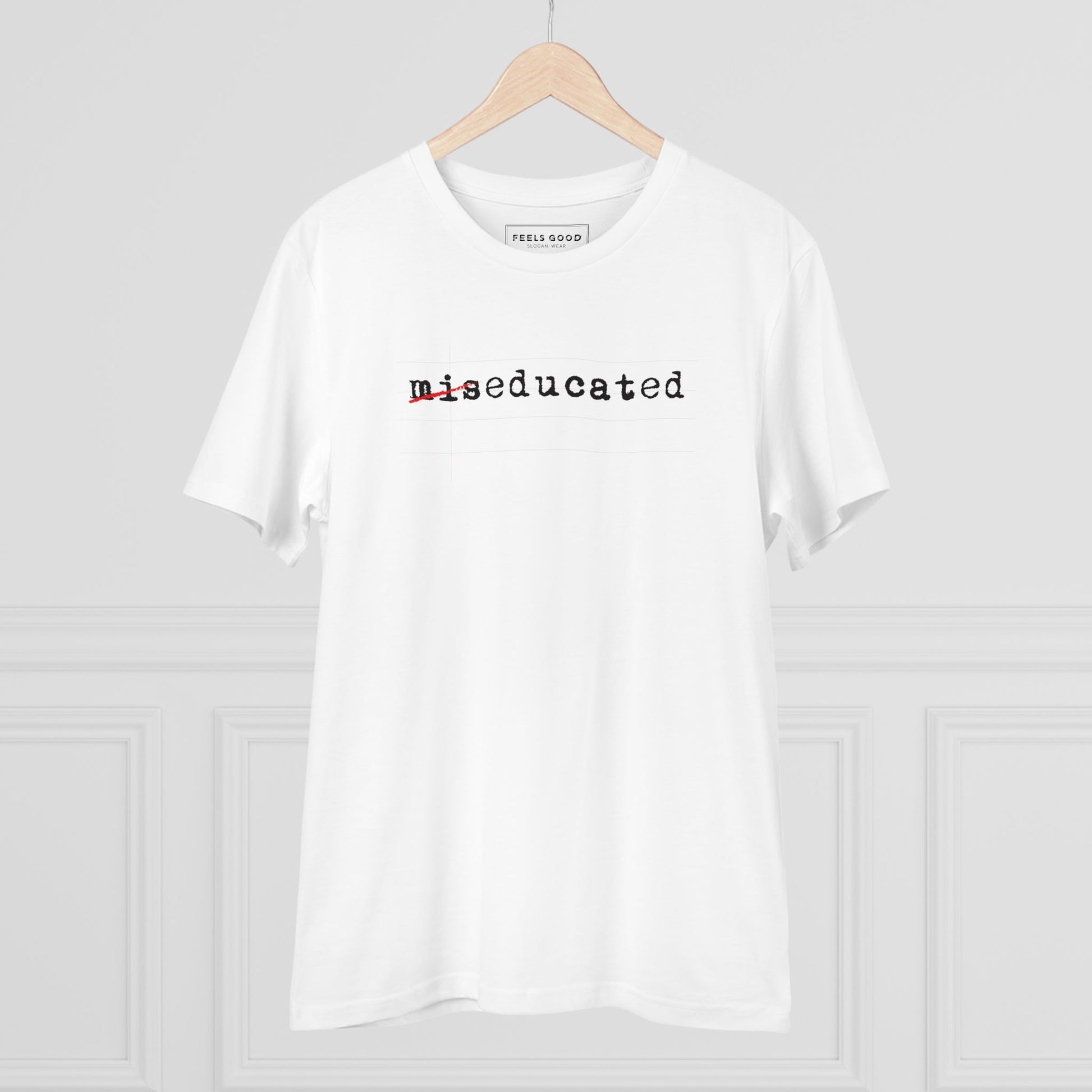Music t-shirt fans will appreciate the bold, artistic design of the Hip Hop 'Miseducated' tee.

