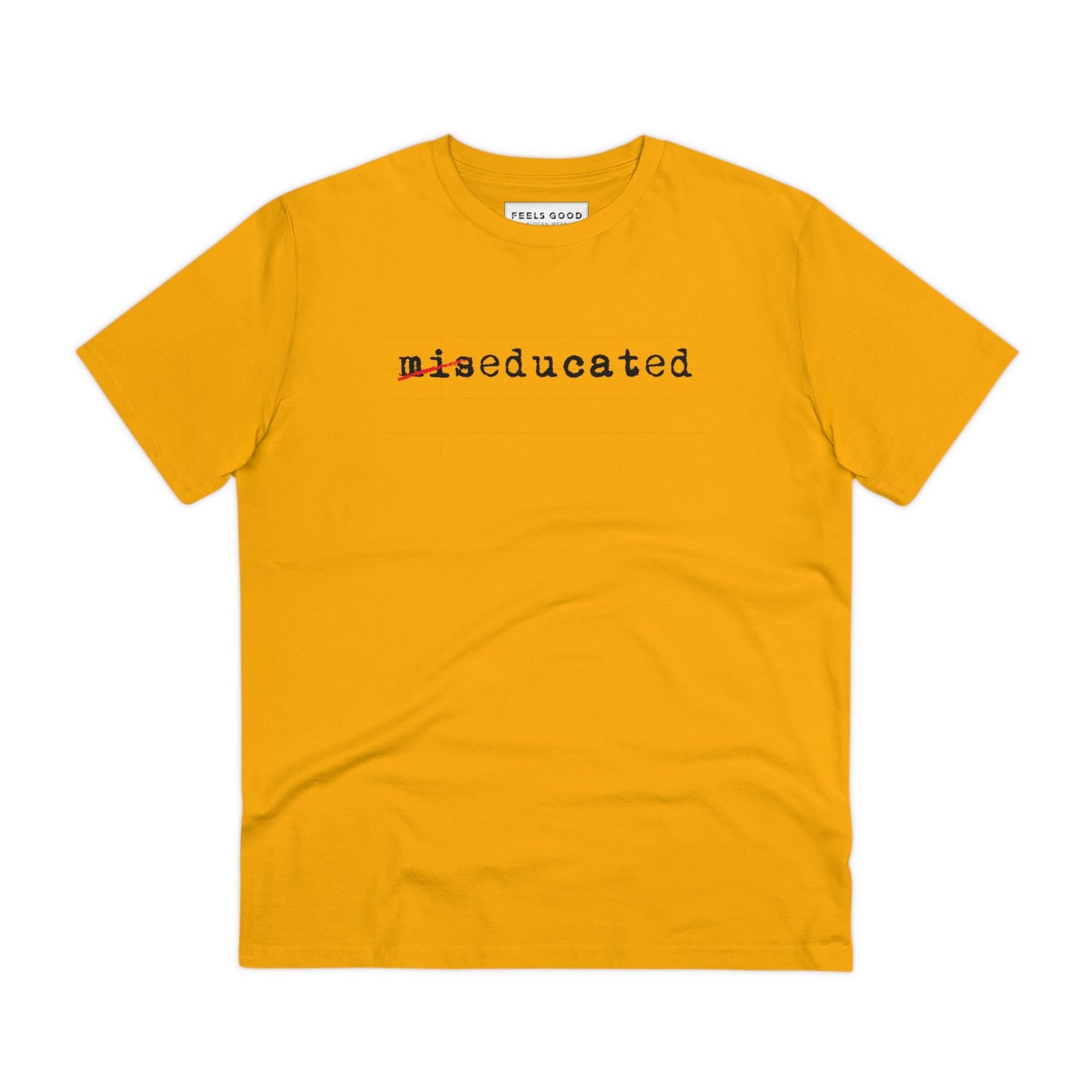 Hip Hop 'Miseducated' Organic Cotton T-shirt, a must-have for any music and streetwear lover.

