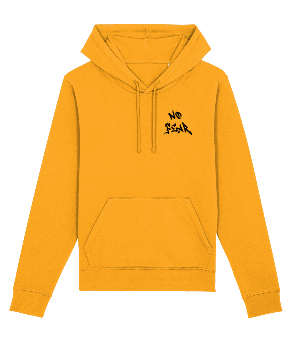 Hip hop streetwear hoodie featuring ‘No Fear’ typography