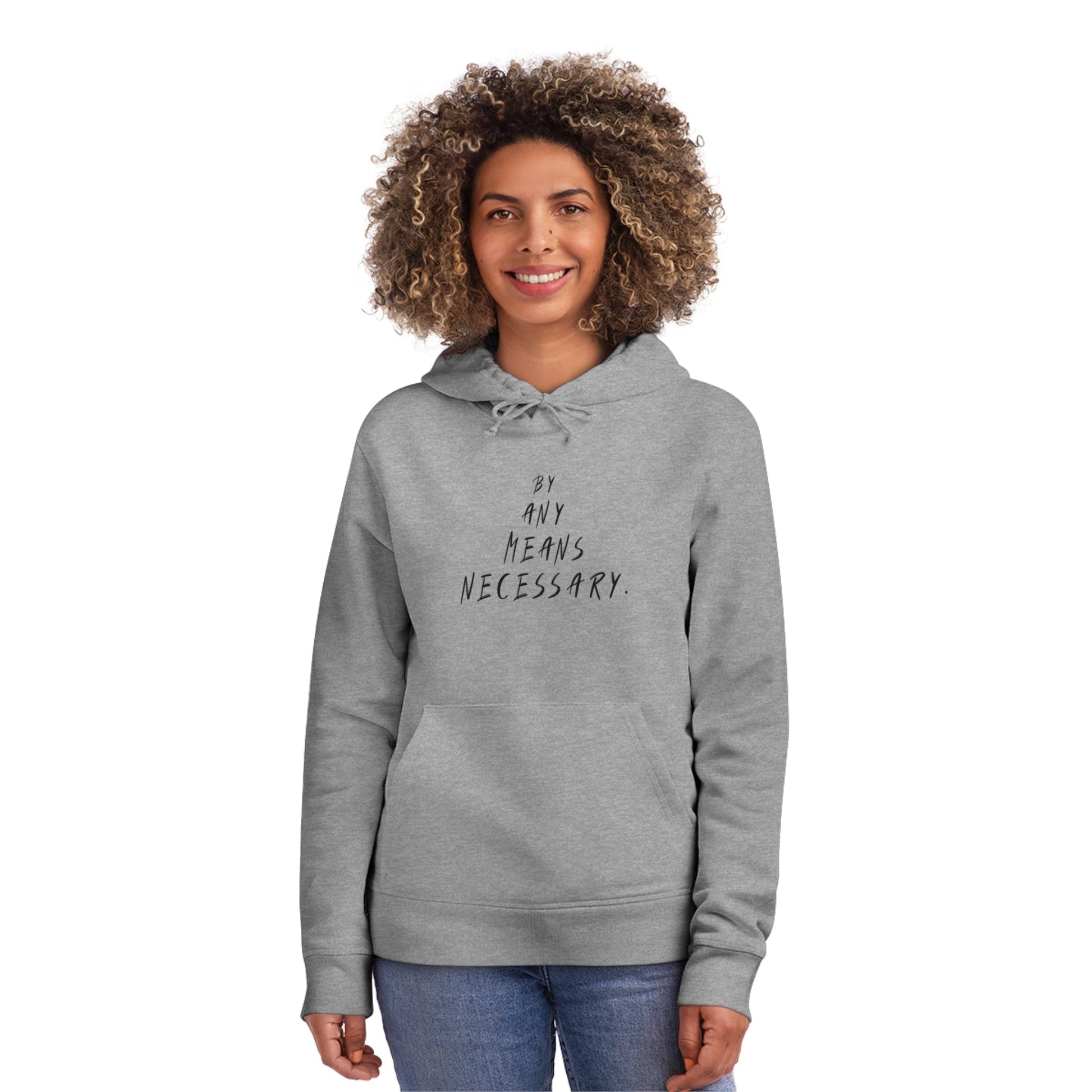 Ethical streetwear hoodie with Malcolm X print