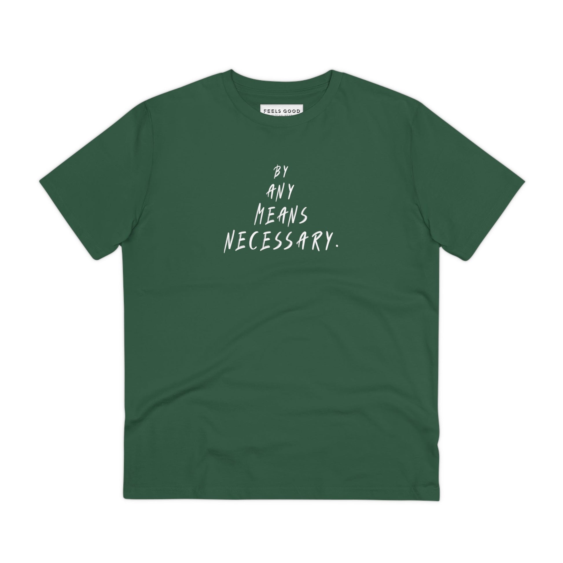 Malcolm X 'By Any Means Necessary' Organic Cotton T-shirt - Cool Tshirt