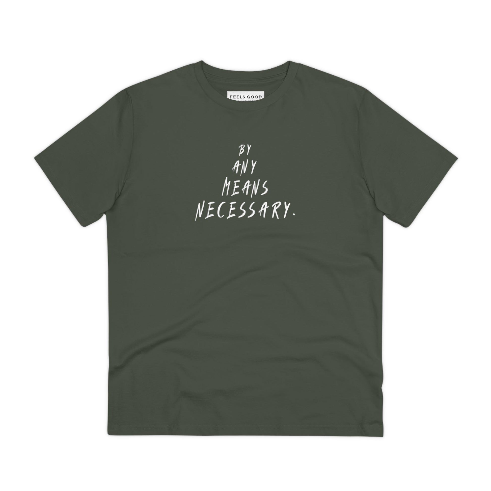 Malcolm X 'By Any Means Necessary' Organic Cotton T-shirt - Cool Tshirt