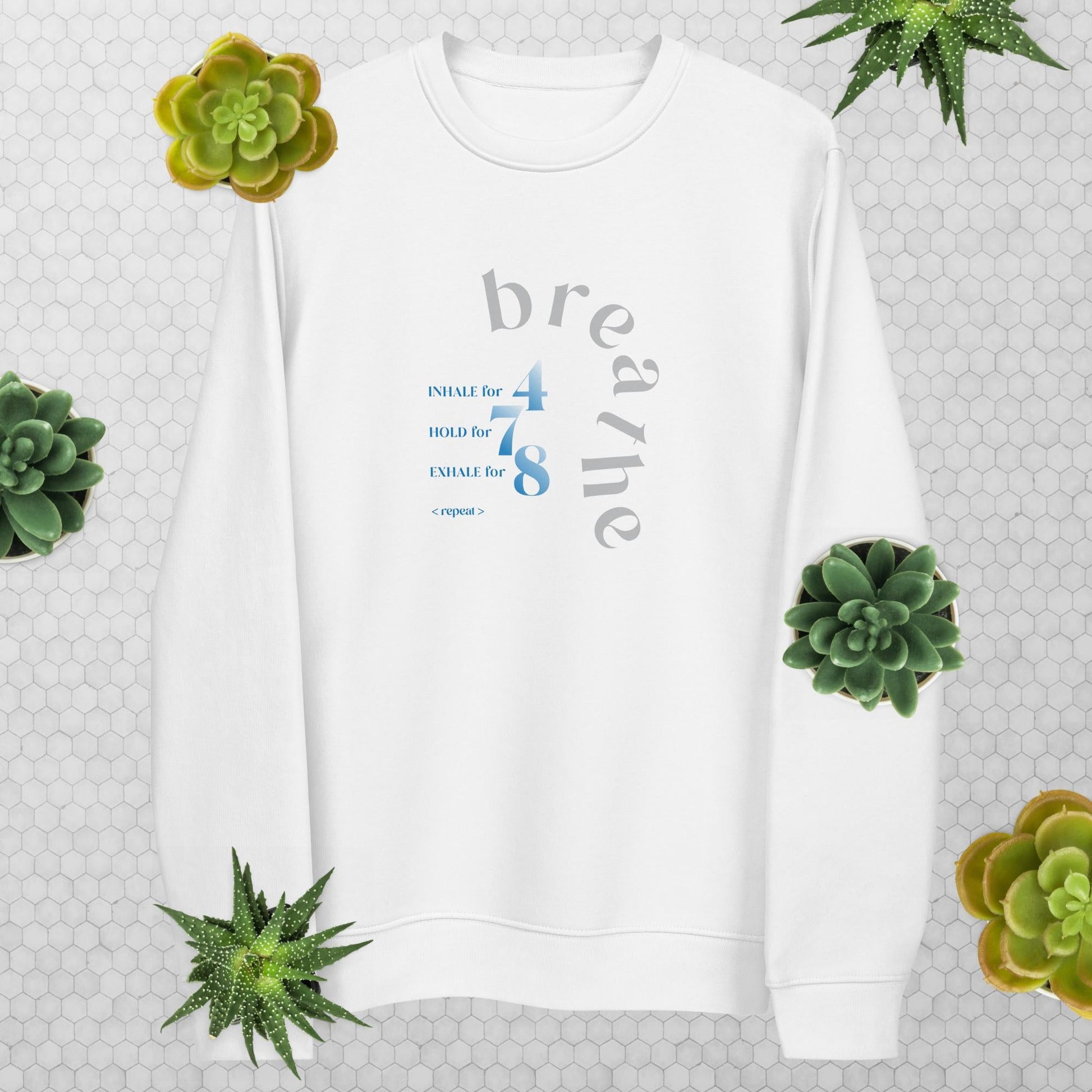 Meditation 'Breathe' Organic Cotton Sweatshirt - Eco Sweatshirt