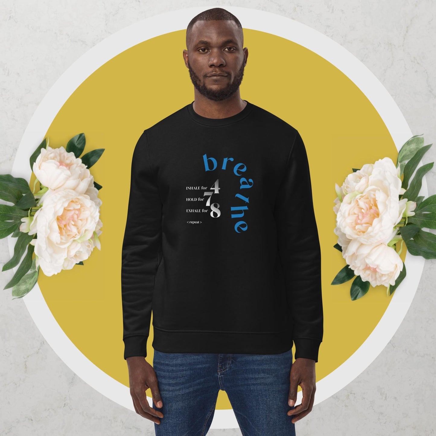 Meditation 'Breathe' Organic Cotton Sweatshirt - Eco Sweatshirt
