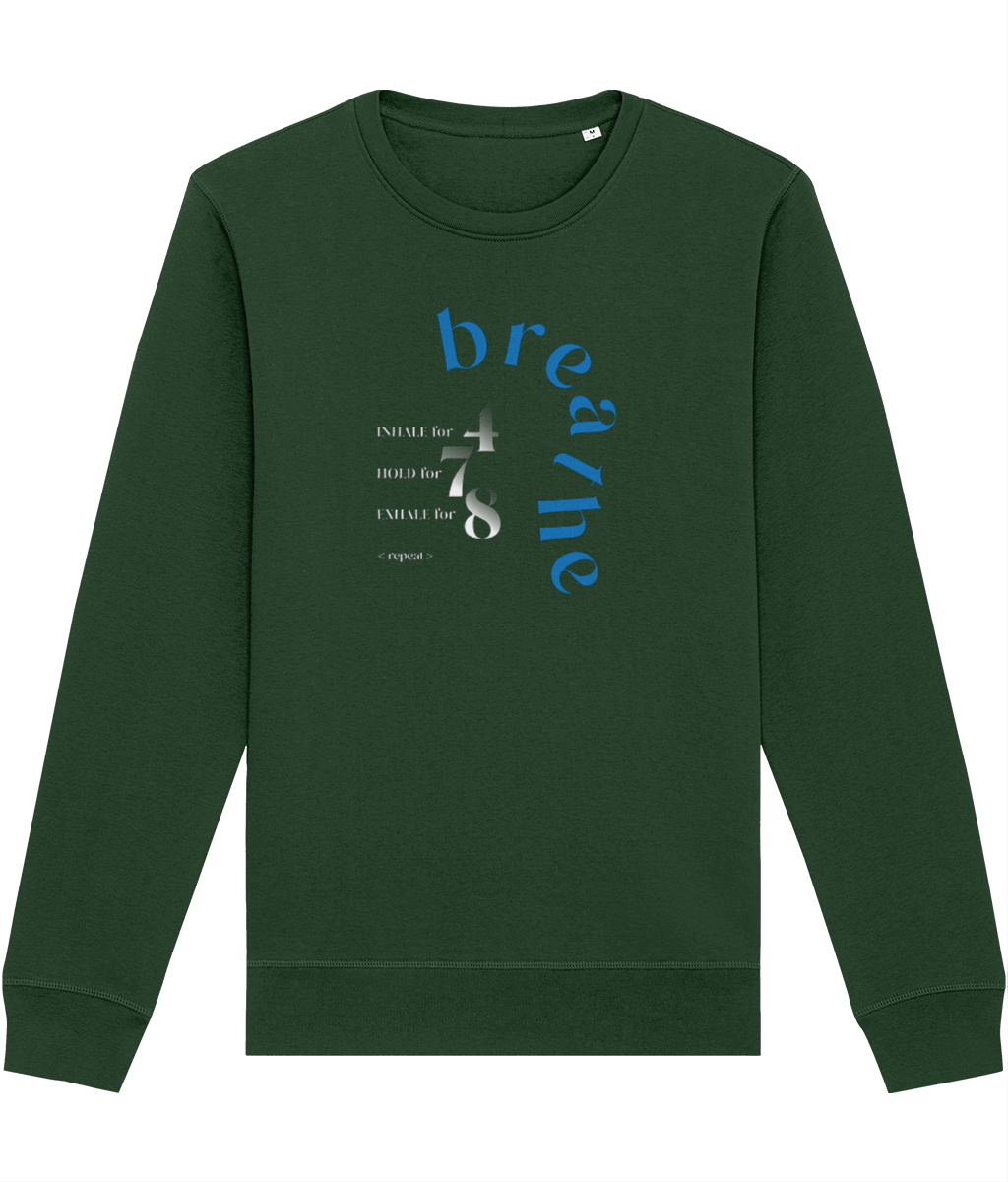 Meditation 'Breathe' Organic Cotton Sweatshirt - Eco Sweatshirt