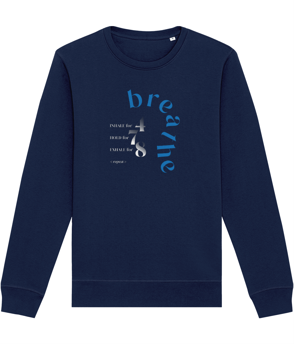 Meditation 'Breathe' Organic Cotton Sweatshirt - Eco Sweatshirt