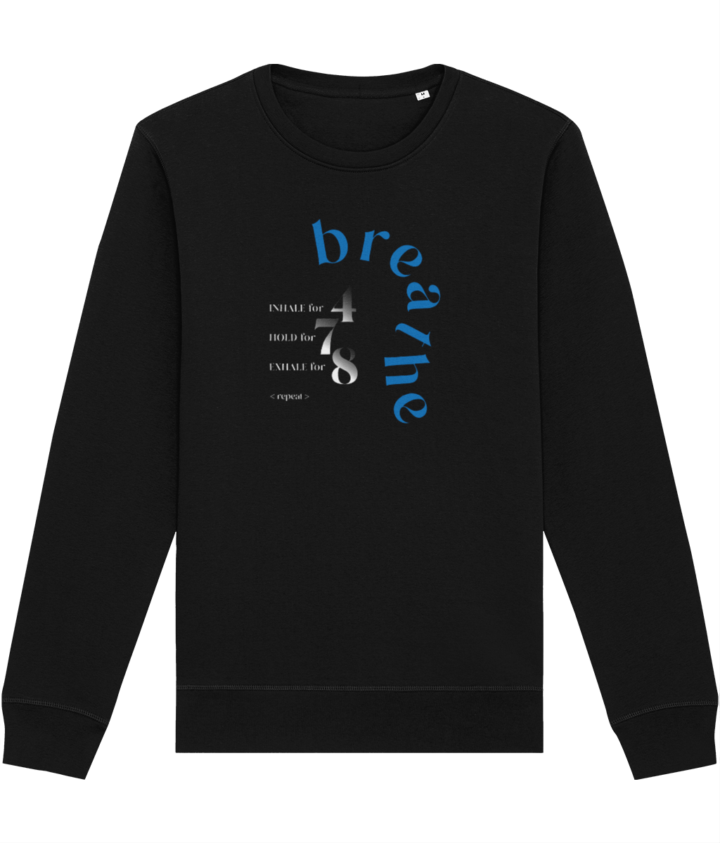 Meditation 'Breathe' Organic Cotton Sweatshirt - Eco Sweatshirt