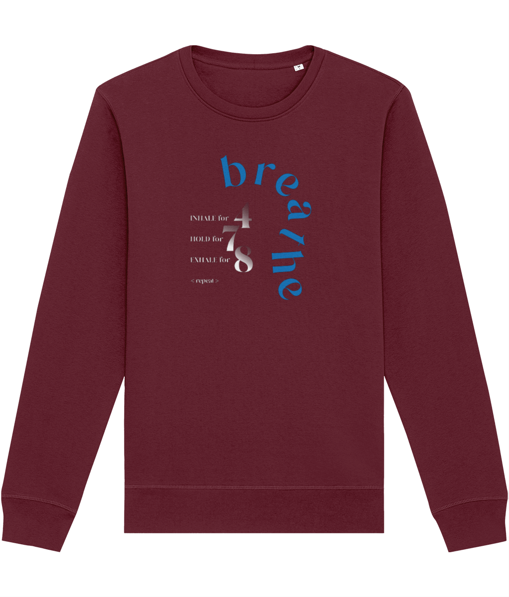 Meditation 'Breathe' Organic Cotton Sweatshirt - Eco Sweatshirt