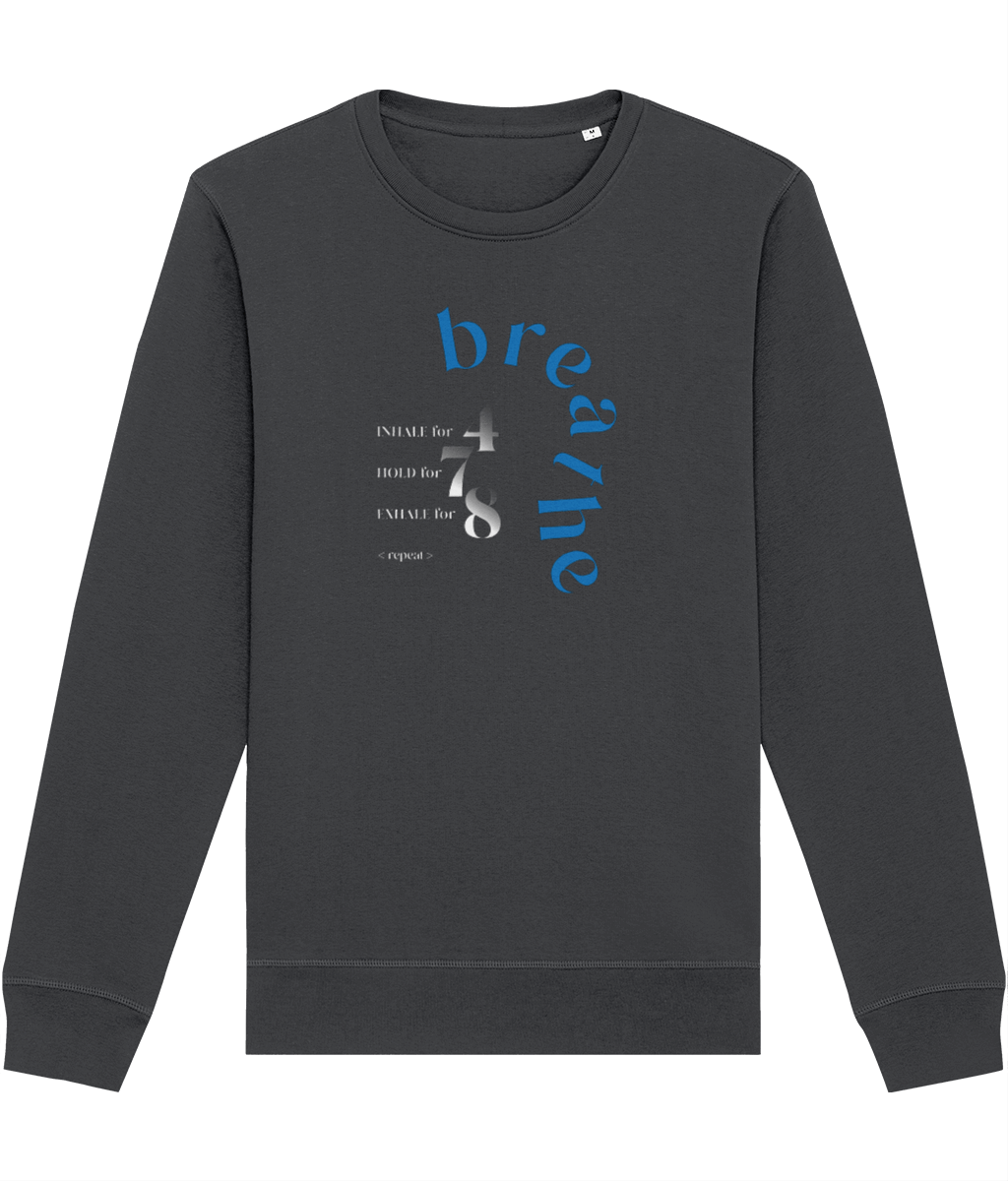 Meditation 'Breathe' Organic Cotton Sweatshirt - Eco Sweatshirt