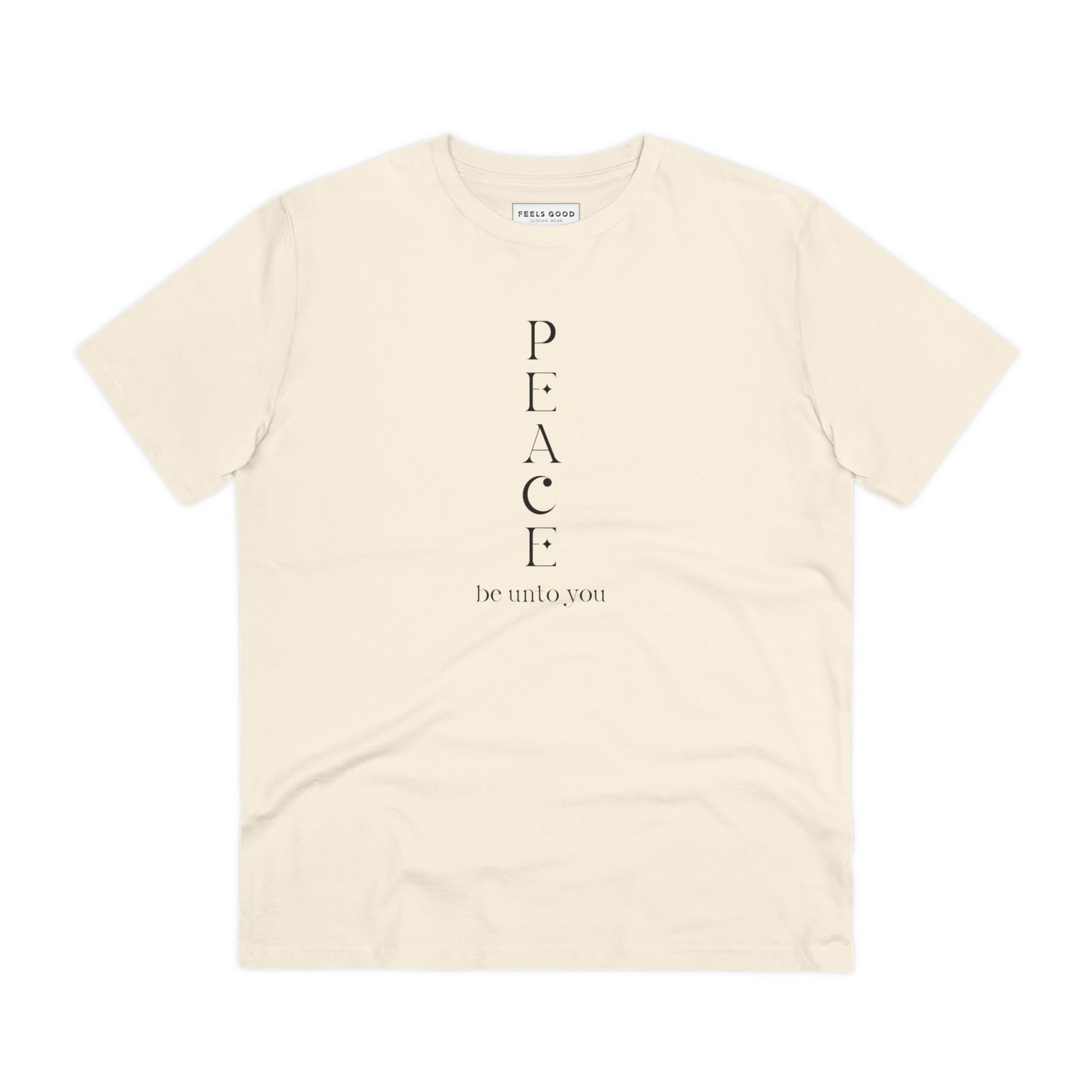 Kylie T-shirt – Meditation 'Peace Be Unto You' Organic Cotton T-shirt.

