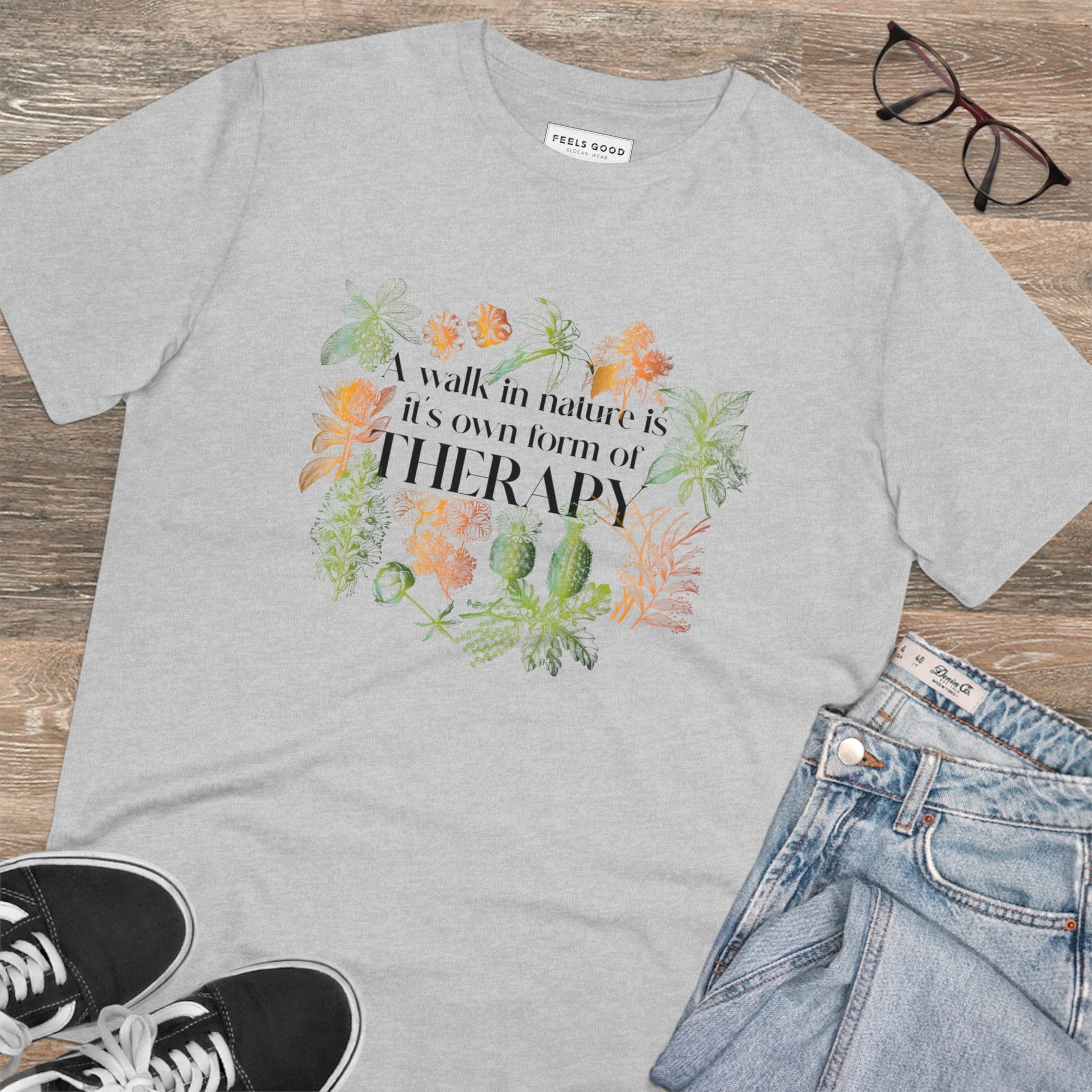 Find the best Adventure T-shirts, like the "Walk In Nature Therapy" organic cotton t-shirt.
