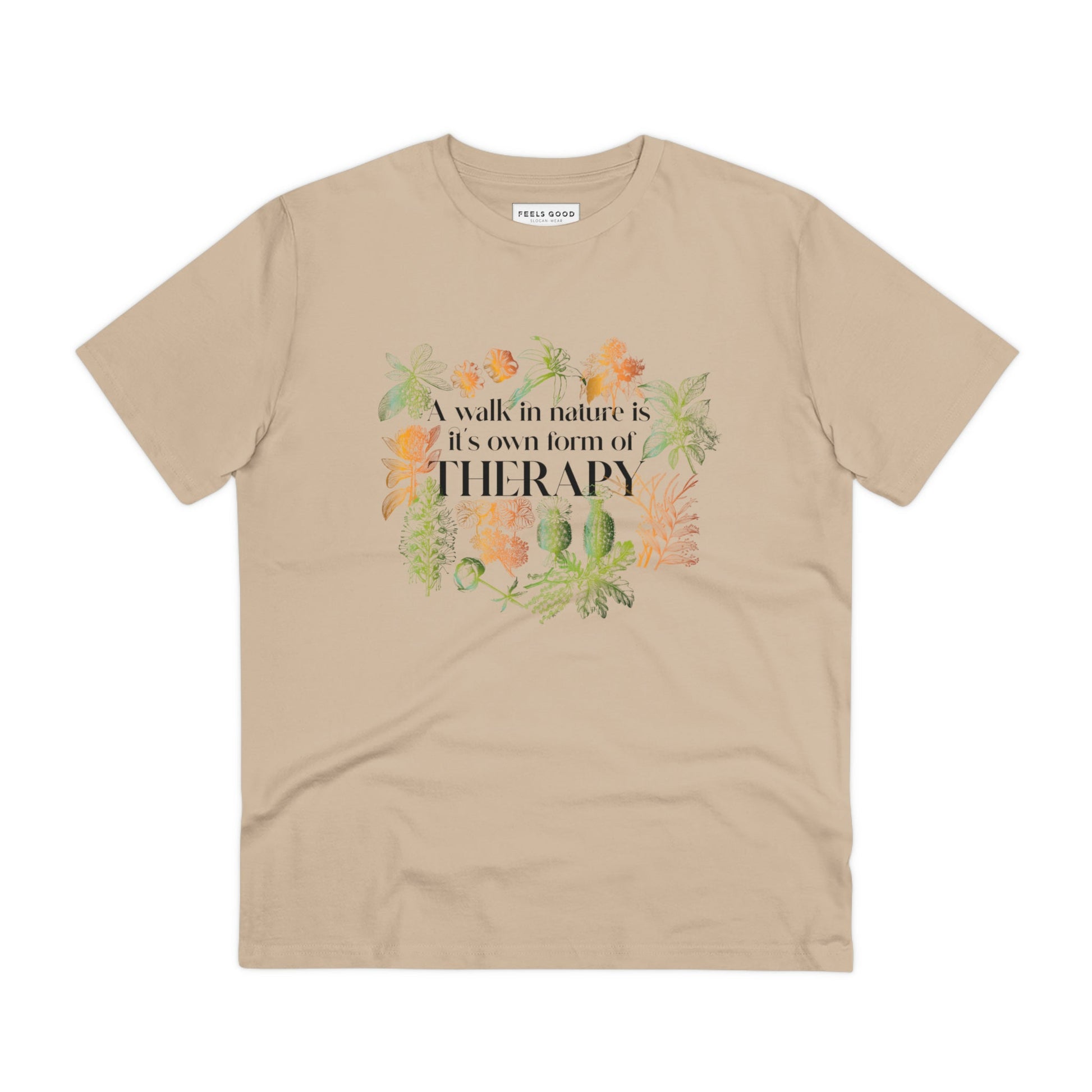Show your love for nature with the "Walk In Nature Therapy" adventure t-shirt.