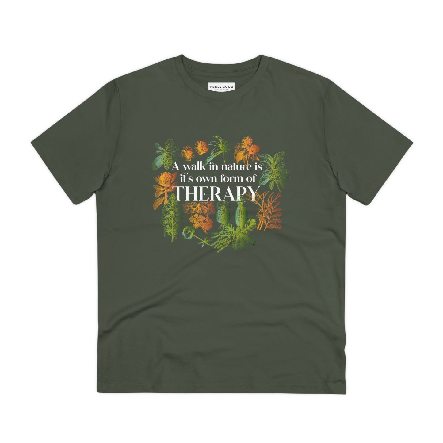 Express your love for nature with the "Walk In Nature Therapy" nature t-shirt for men and women.