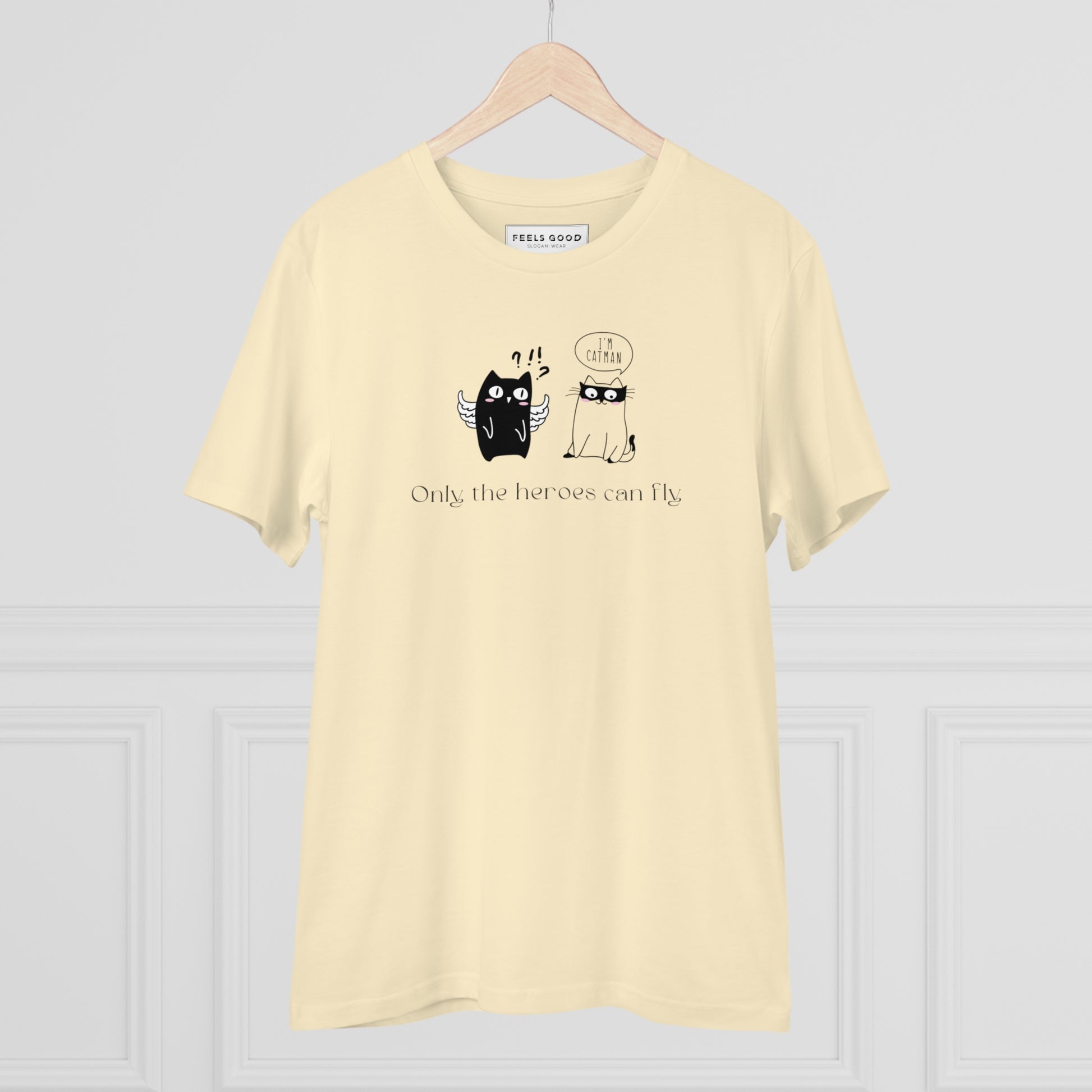 Organic Cotton 'Cat Heroes' Funny Cat T-shirt - Fun Cat T shirt