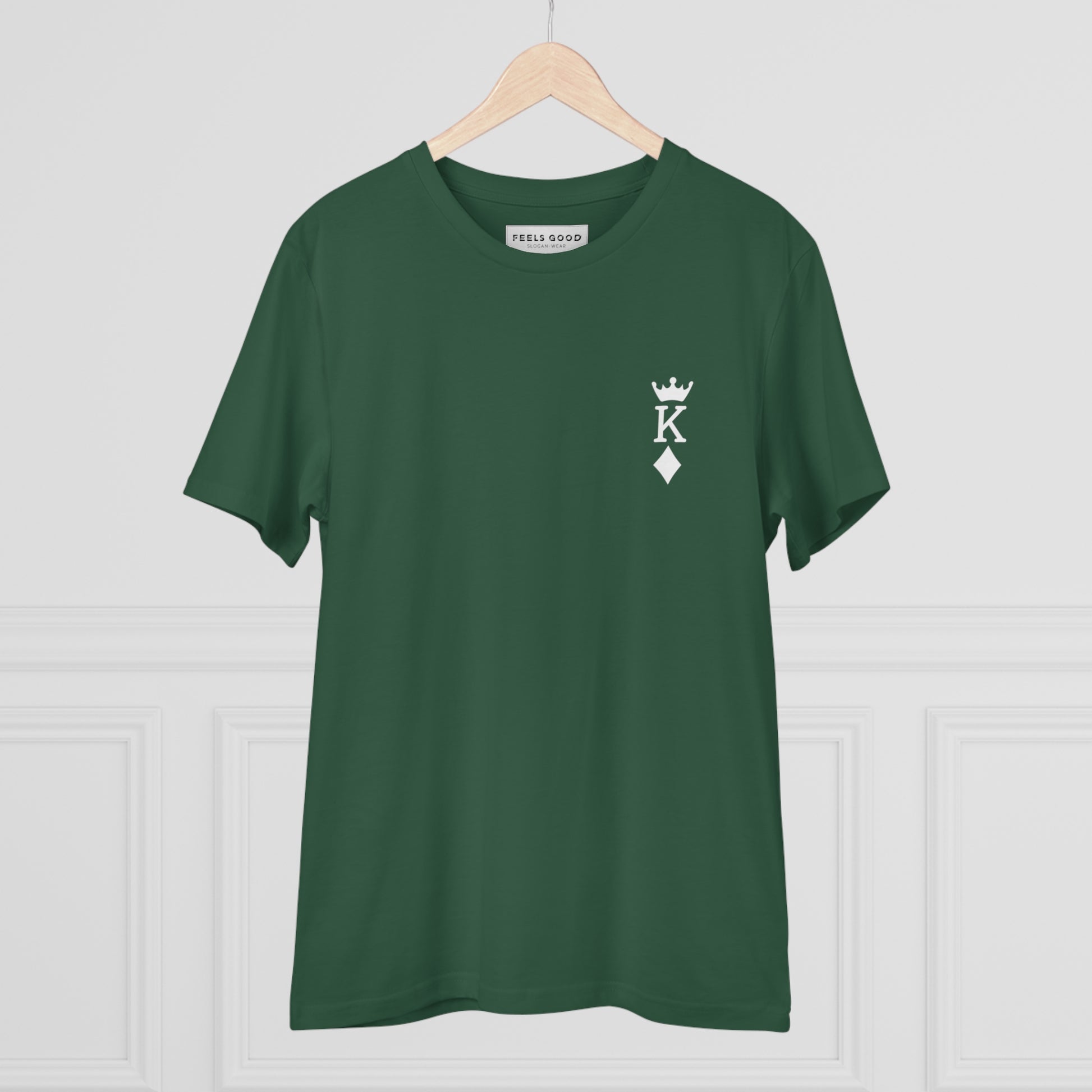 Sustainable best t-shirt: Contemporary 'King Of Diamonds' organic.
