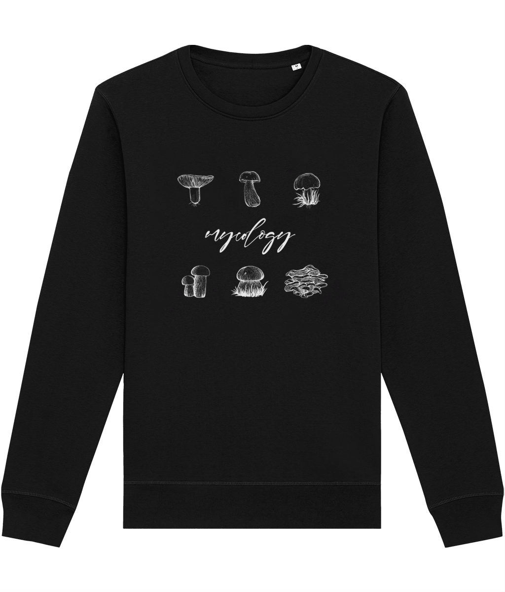 Travel light in the Nature 'Mycology' Mushroom organic cotton sweatshirt—soft, comfy & nature-friendly!