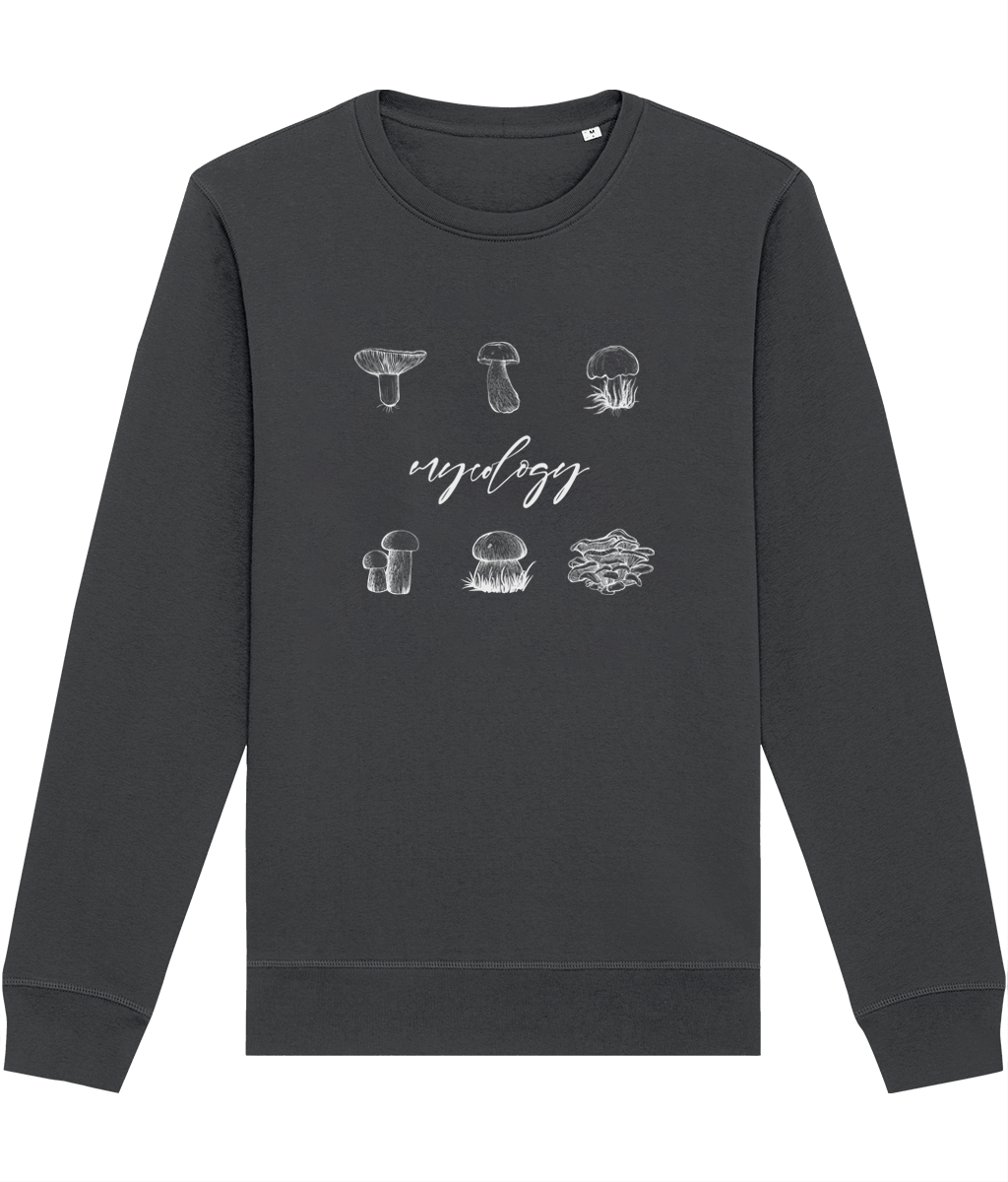 Embrace adventure with the Nature 'Mycology' Mushroom organic cotton sweatshirt—sustainably made!