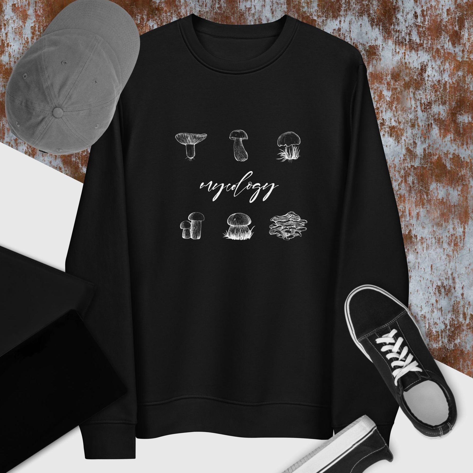 The Nature 'Mycology' Mushroom organic cotton sweatshirt is the perfect vacation sweatshirt for all!
