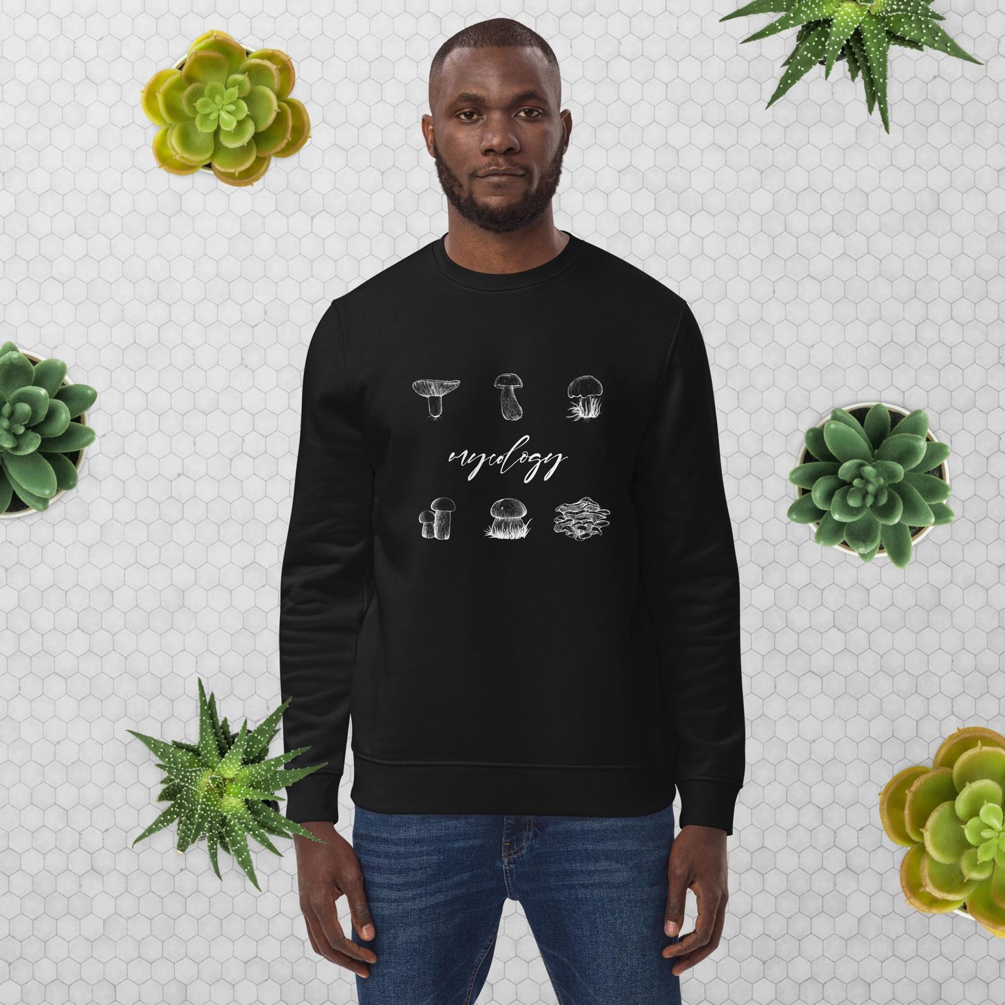 Explore in comfort with the Nature 'Mycology' Mushroom organic cotton sweatshirt—nature-inspired!