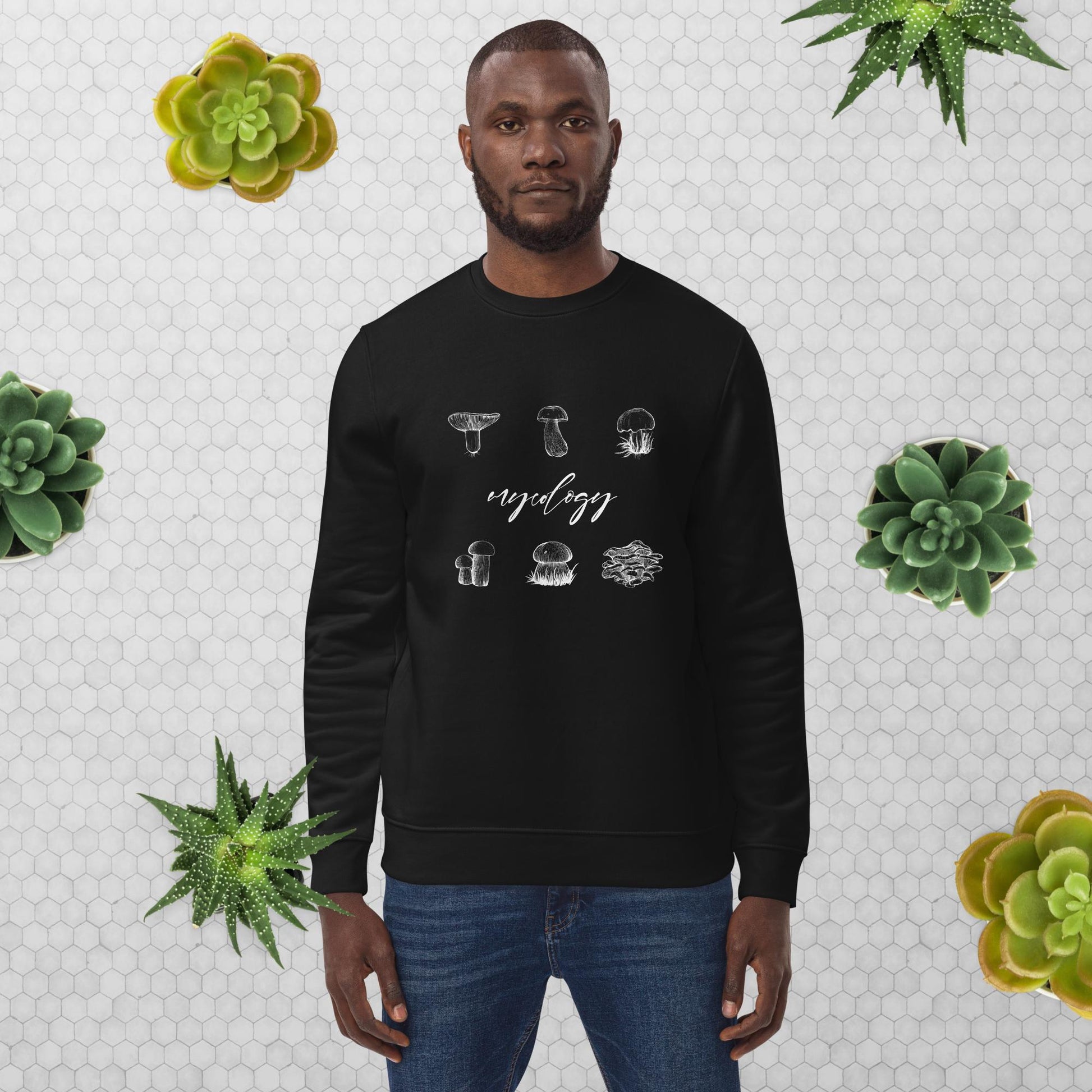 Explore in comfort with the Nature 'Mycology' Mushroom organic cotton sweatshirt—nature-inspired!