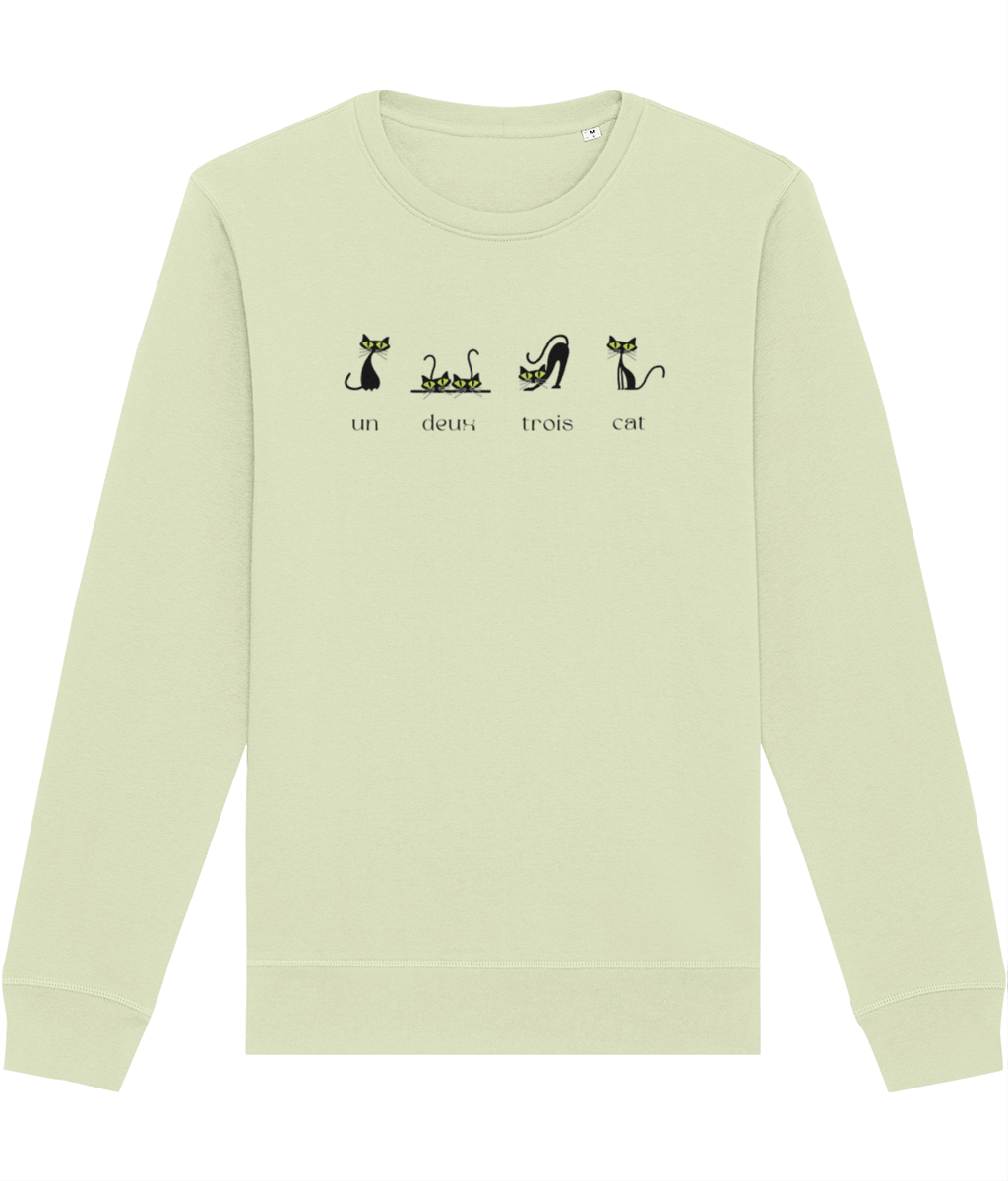 Cat sweatshirt in organic cotton with a charming 4 French Cats theme for pet lovers

