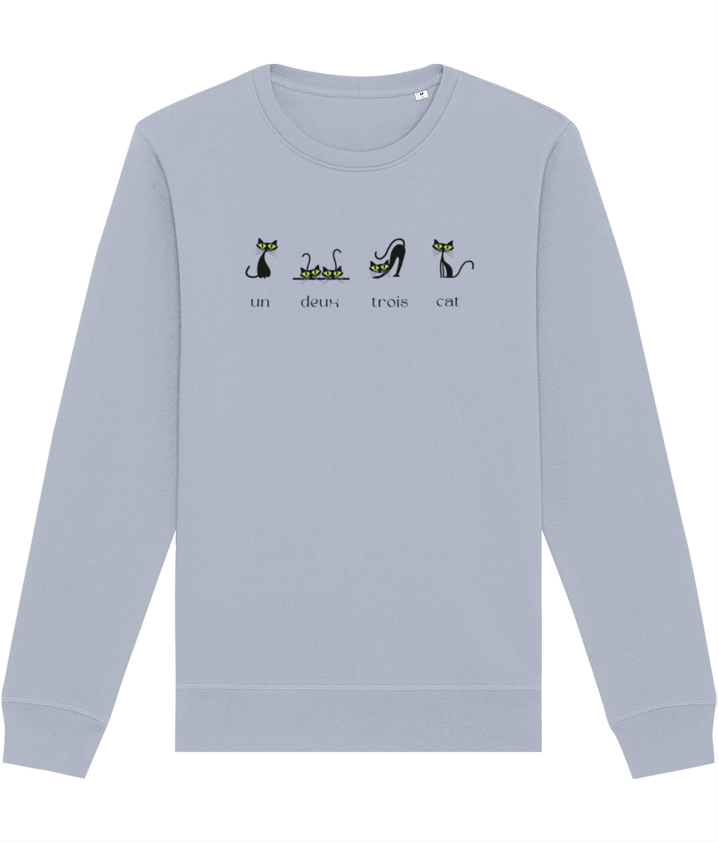 Graphic cat sweatshirt crafted from organic cotton with vintage-style French felines

