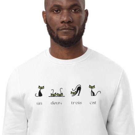 Organic Cotton '4 French Cats' Funny Sweatshirt for animal lover sweatshirts collection

