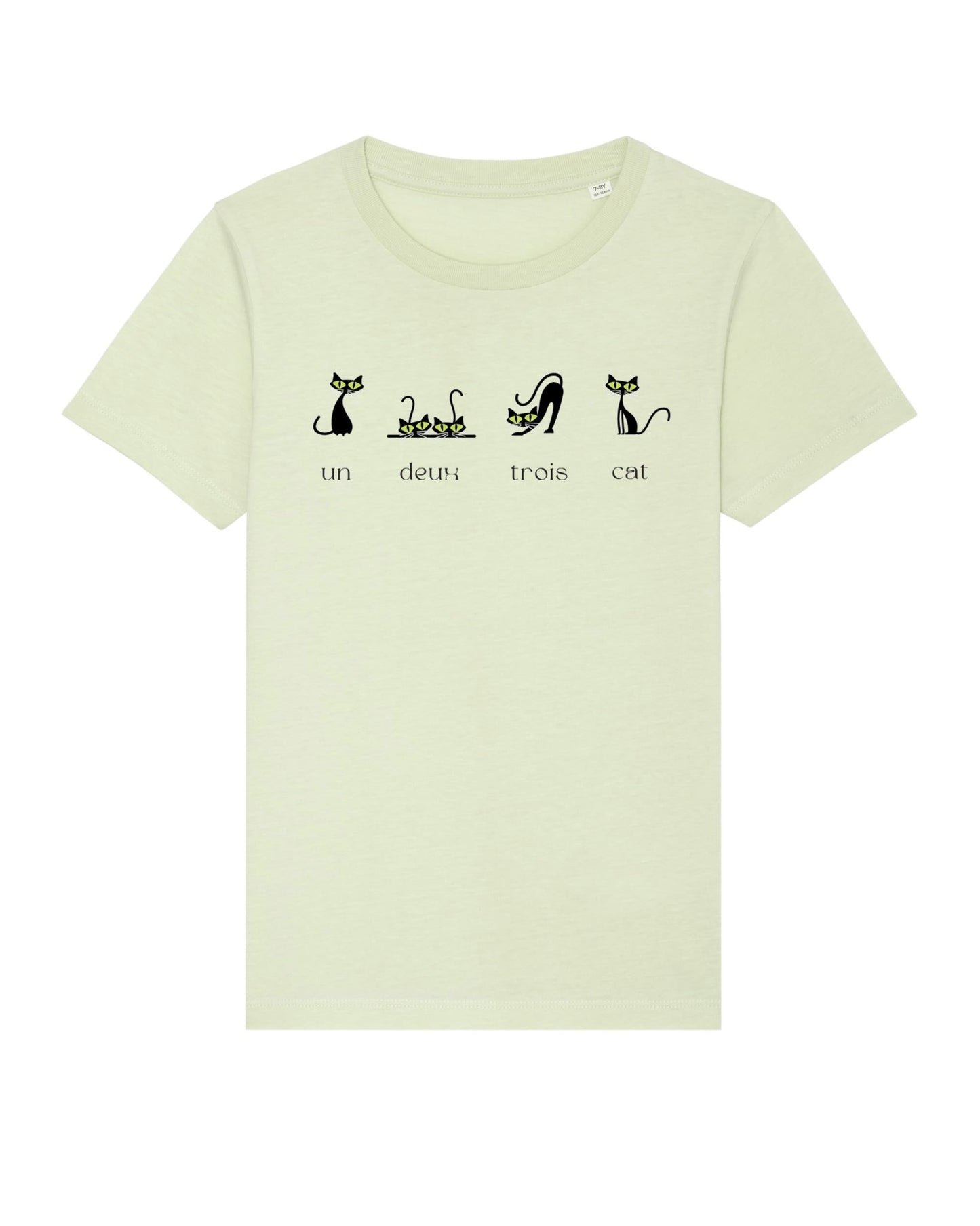 Childrens animal print t shirts, '4 French Cats' design, comfy cotton wear

