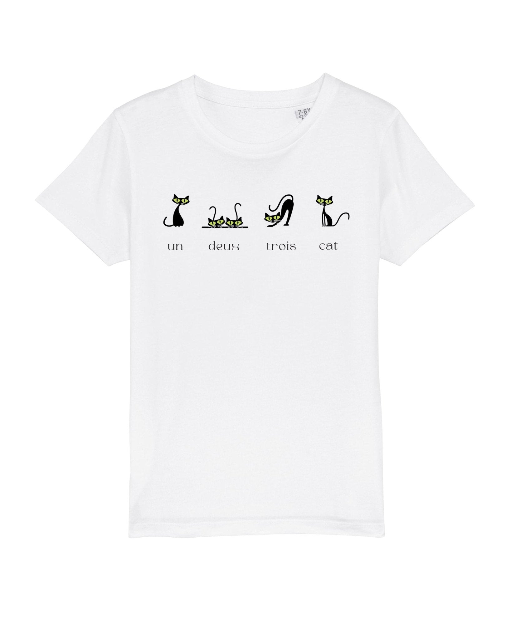 '4 French Cats' cat t-shirts, gender neutral kids clothes, cotton comfort

