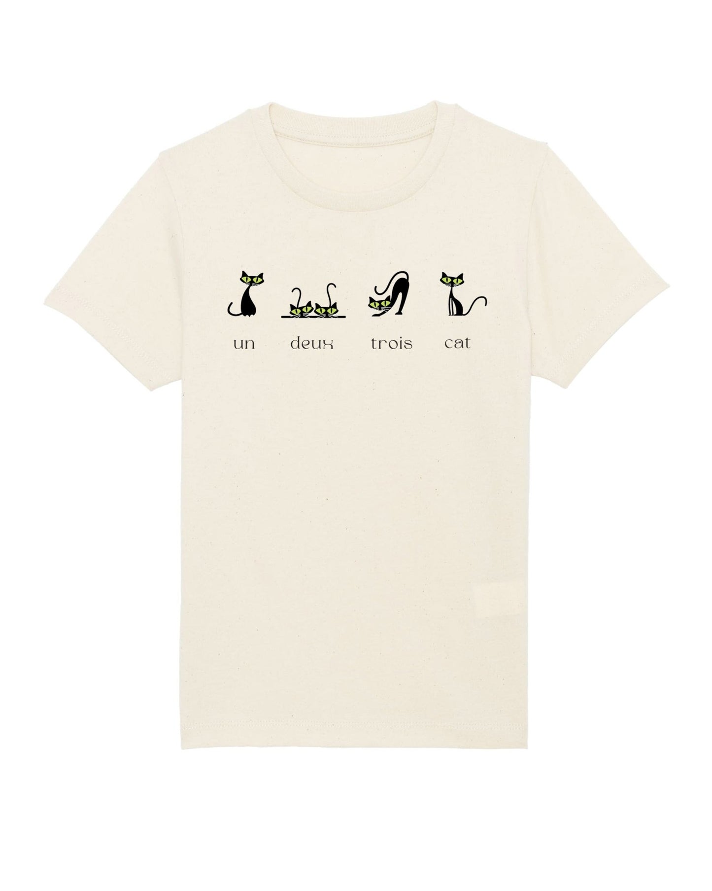 Organic Cotton Funny Cat T-shirt, cat t-shirts for children, neutral colors

