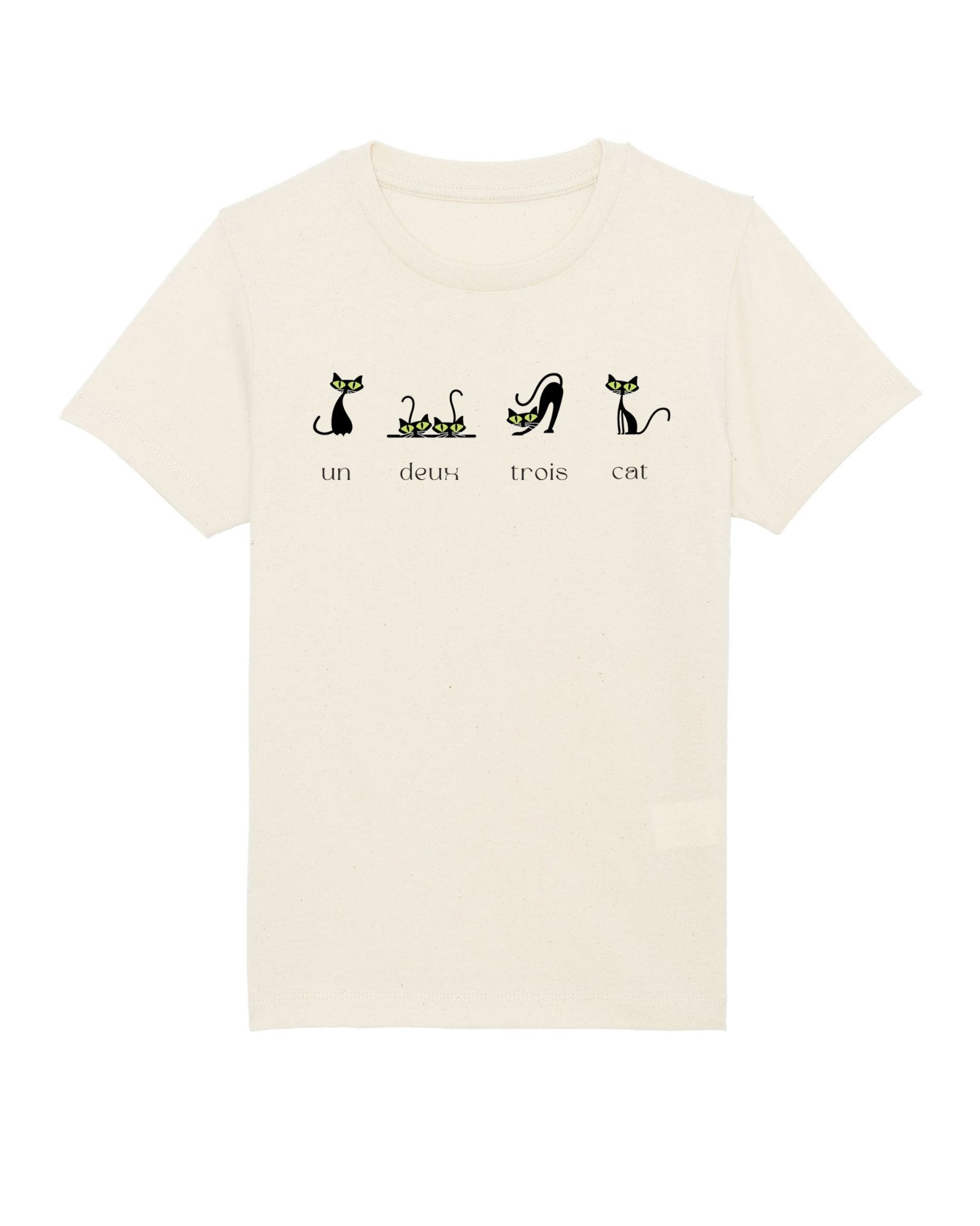 Organic Cotton Funny Cat T-shirt, cat t-shirts for children, neutral colors

